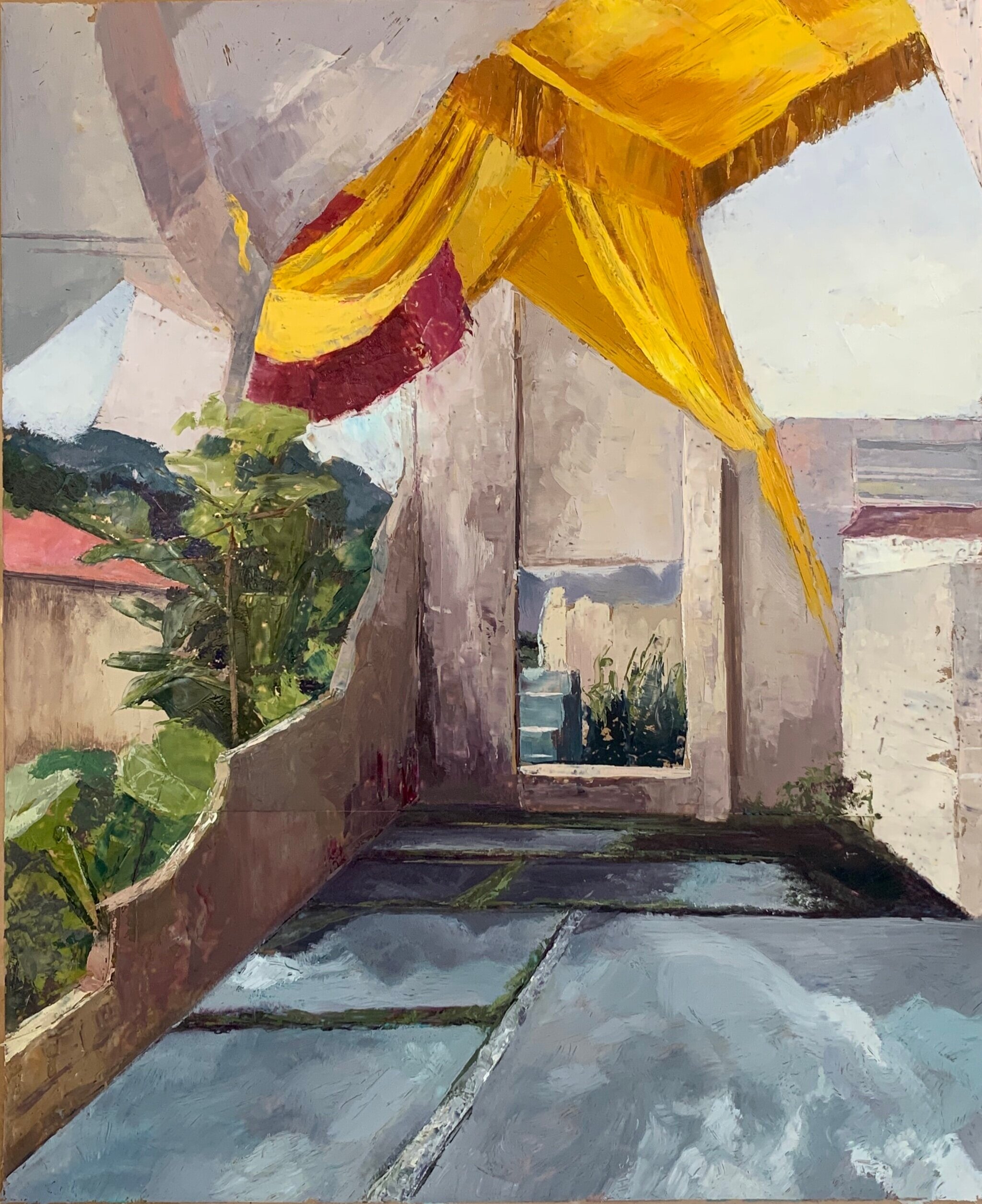   Pu Luong, Angkor,  2019 oil on dura-lar, 16 x 14 in 