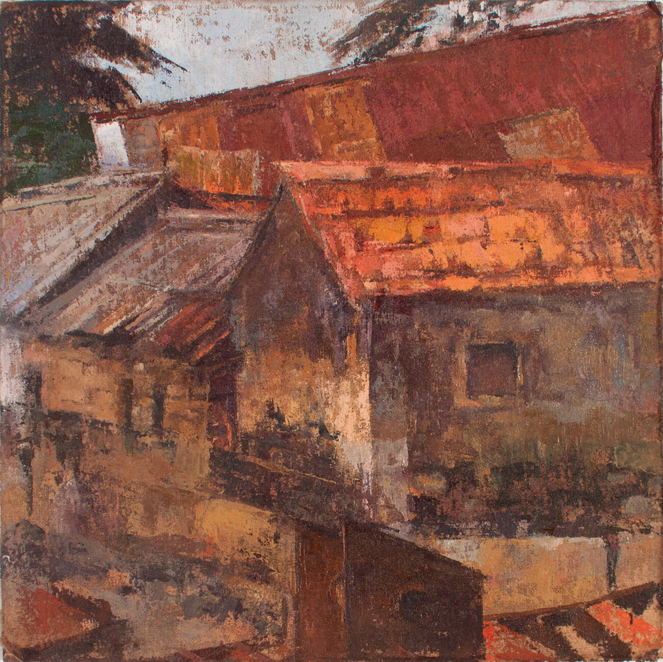  Kito's House from Sidewalk oil on muslin on panel 8 x 8 in 