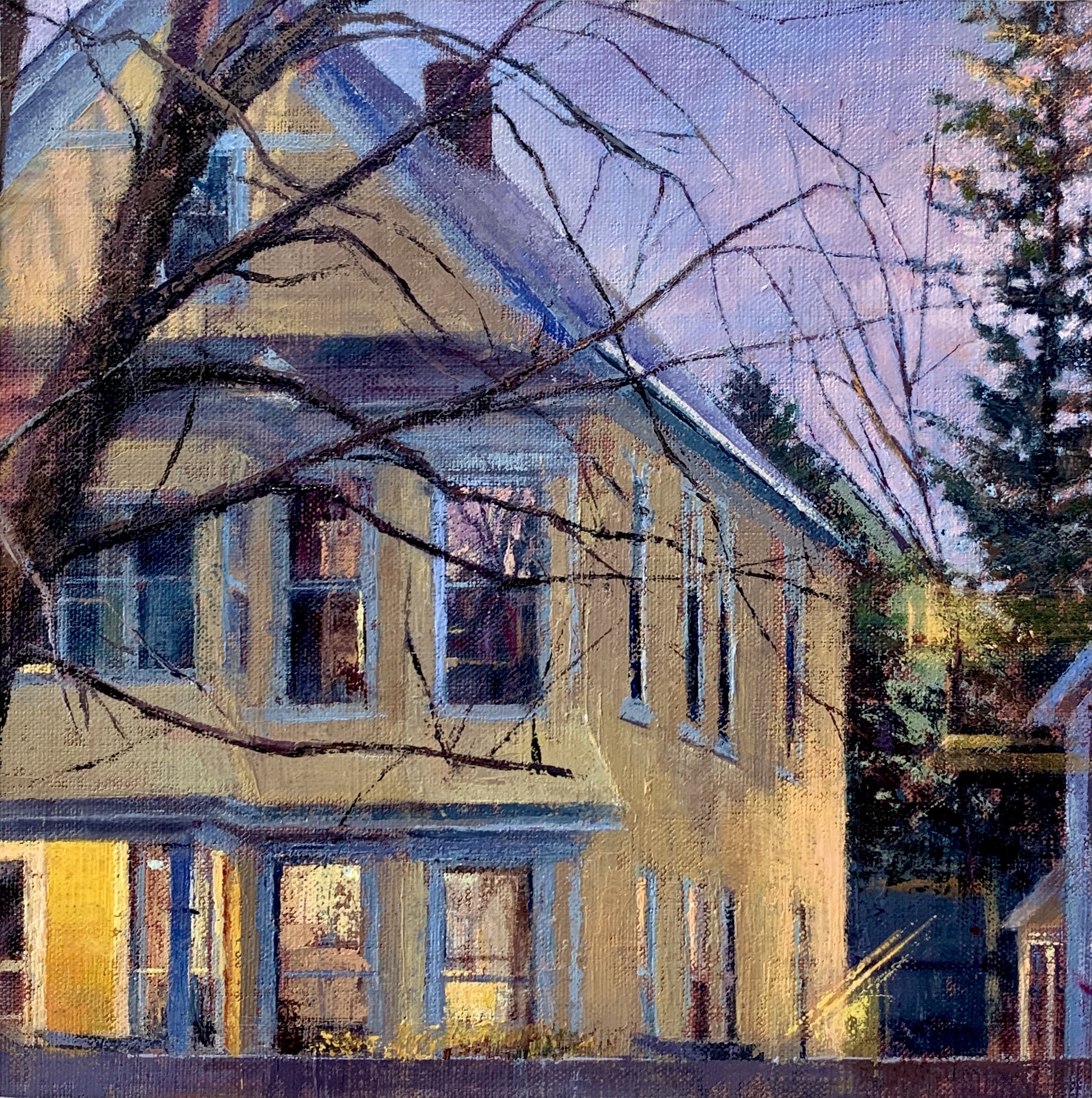 Just Before Twilight, 2021 oil on linen on panel, 10 x 10 in