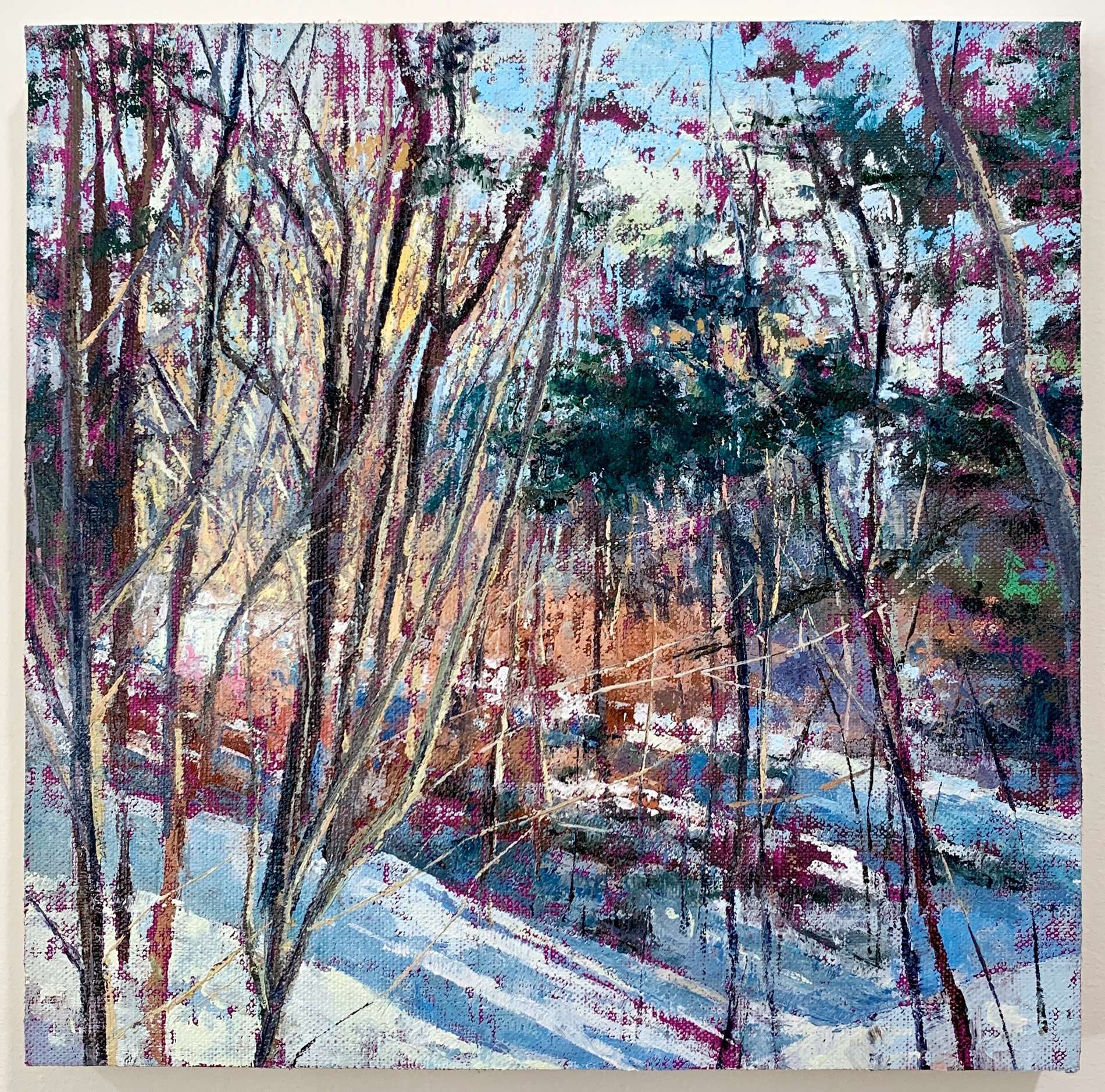   Late Afternoon, January , 2022 oil on linen on panel, 10 x 10 in 