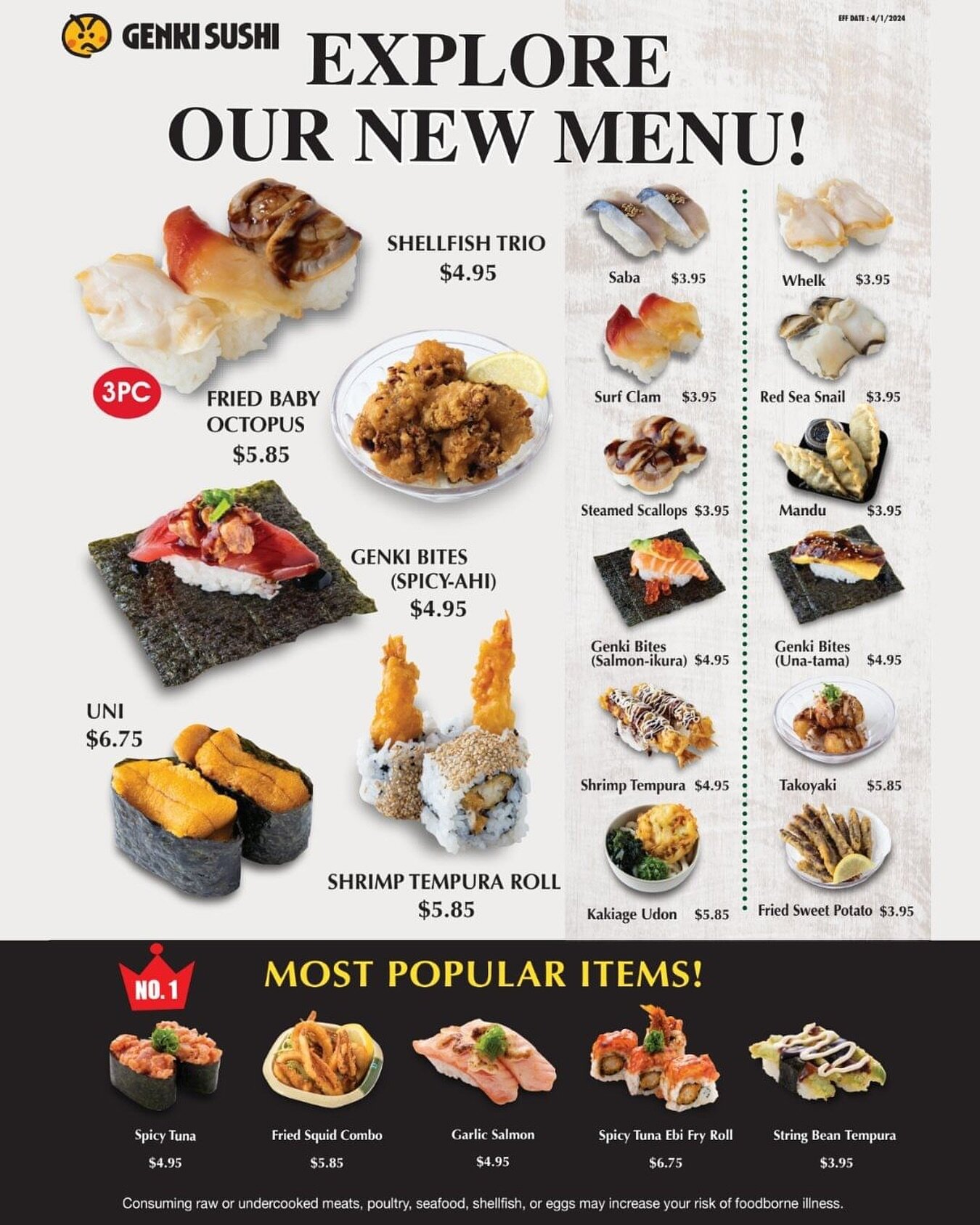 🚨 New menu alert! 🚨 Visit @genkisushiusa for lunch or dinner to try their new 🍣 additions. #genkisushi #kapoleicommons #kapoleiincommon