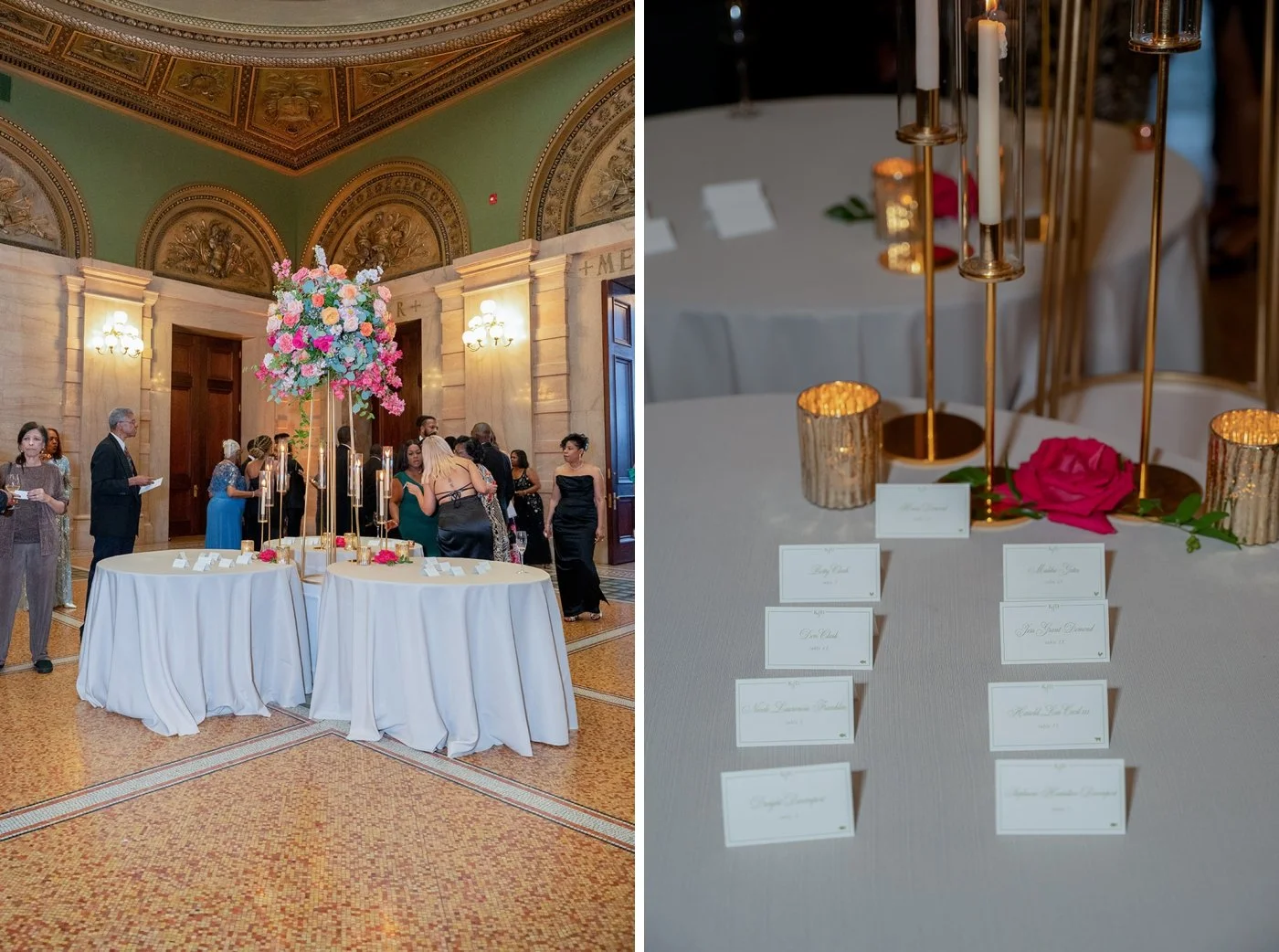 Cocktail hour at a Chicago Cultural Center wedding