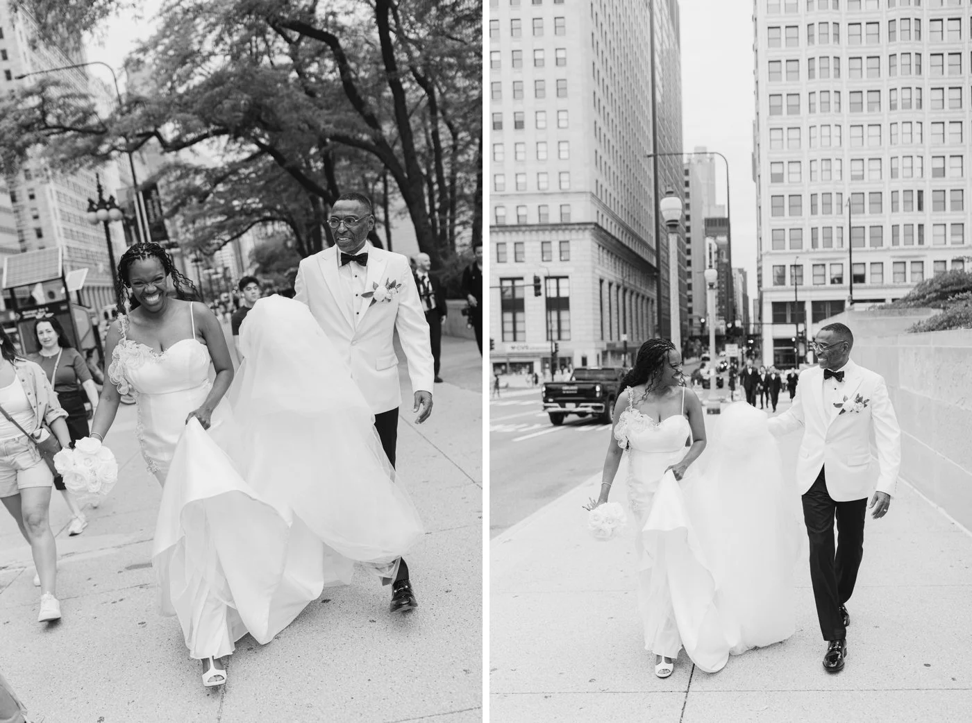 Bridal portraits in Downtown Chicago