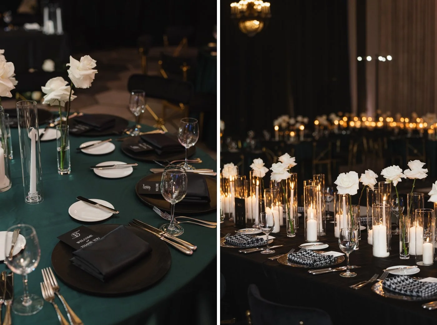 Black and white accents at a Chicago wedding