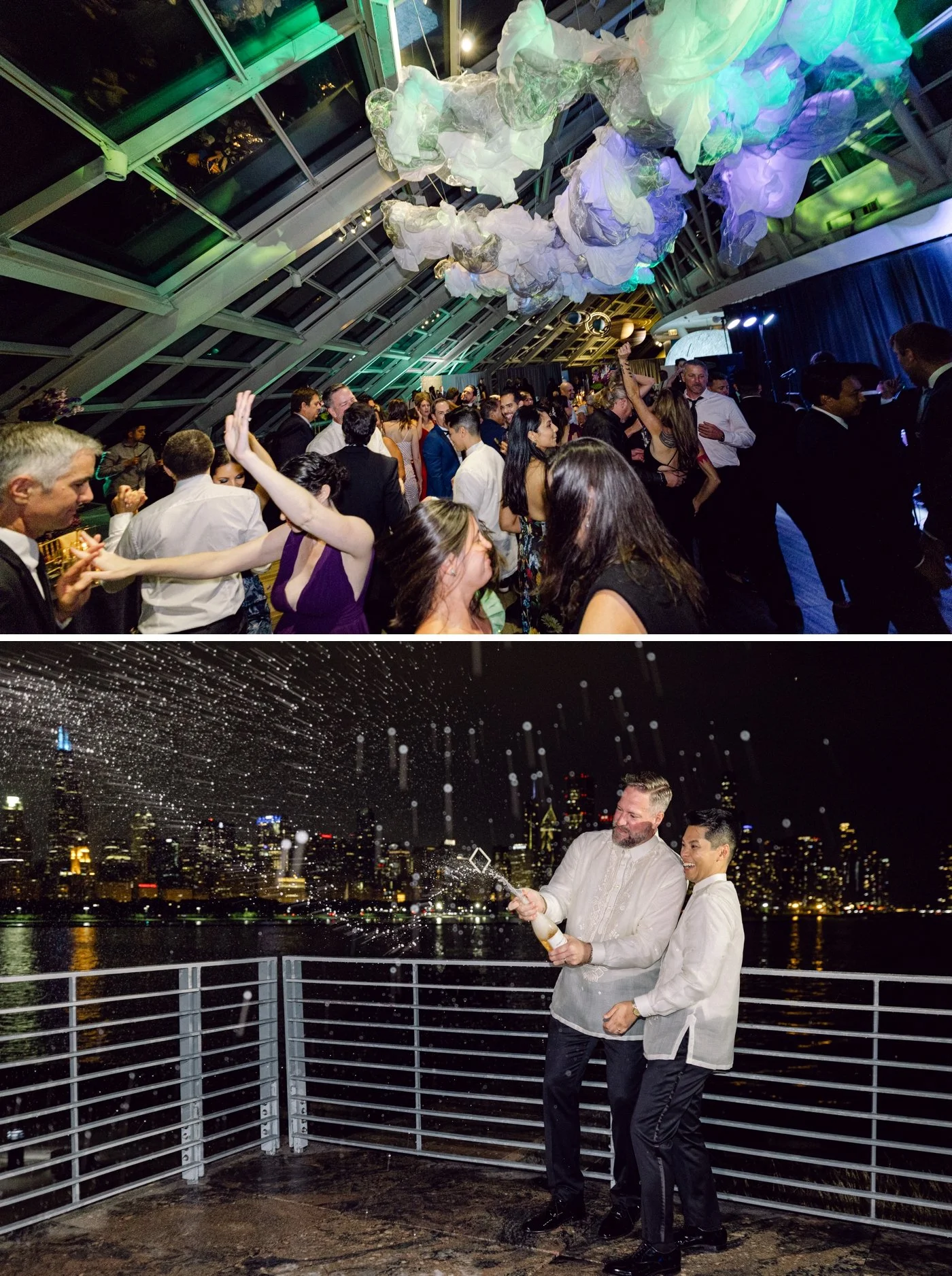Fall wedding at Adler Planetarium