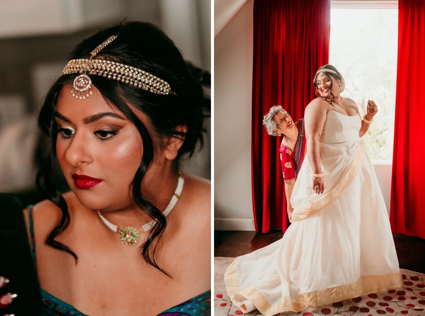 Bride getting ready for her wedding at The Joinery Chicago