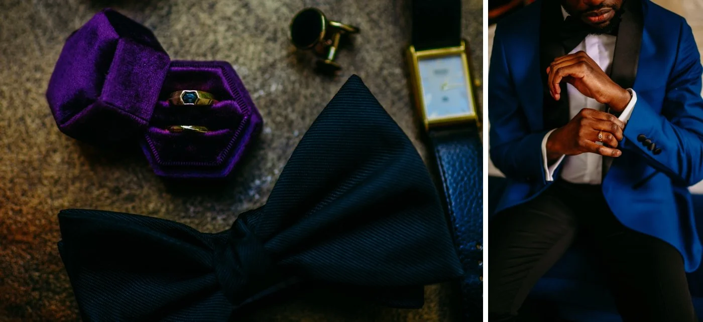 Groom getting ready for his wedding at The Joinery Chicago