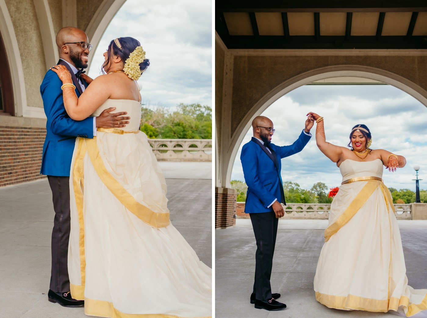 Bride and groom first look