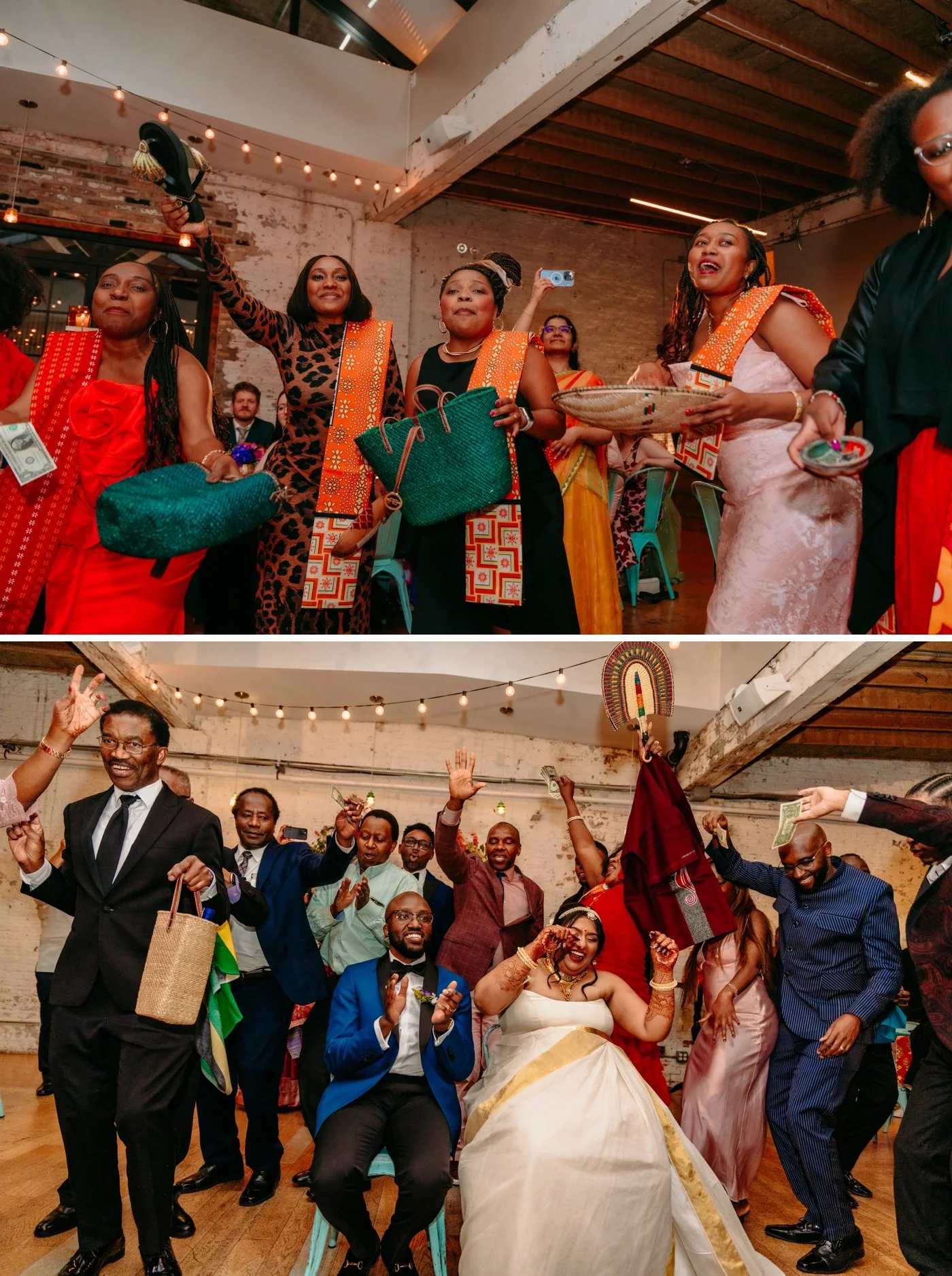 Traditional Tanzanian dance at a Chicago wedding