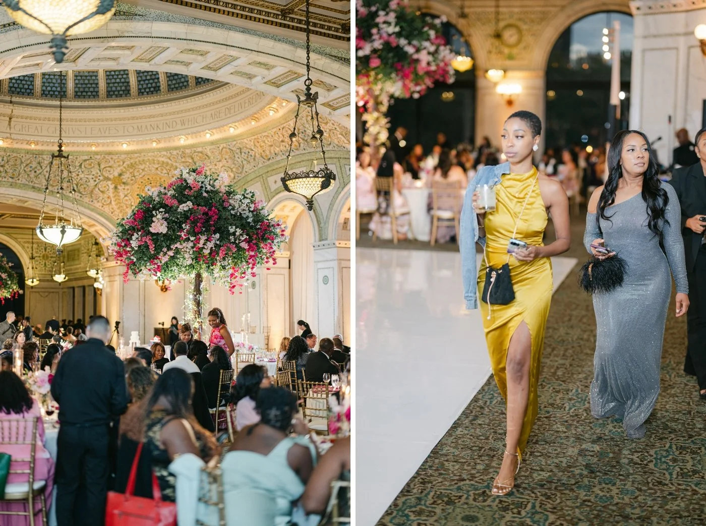 Guests arriving at a Chicago Cultural Center wedding