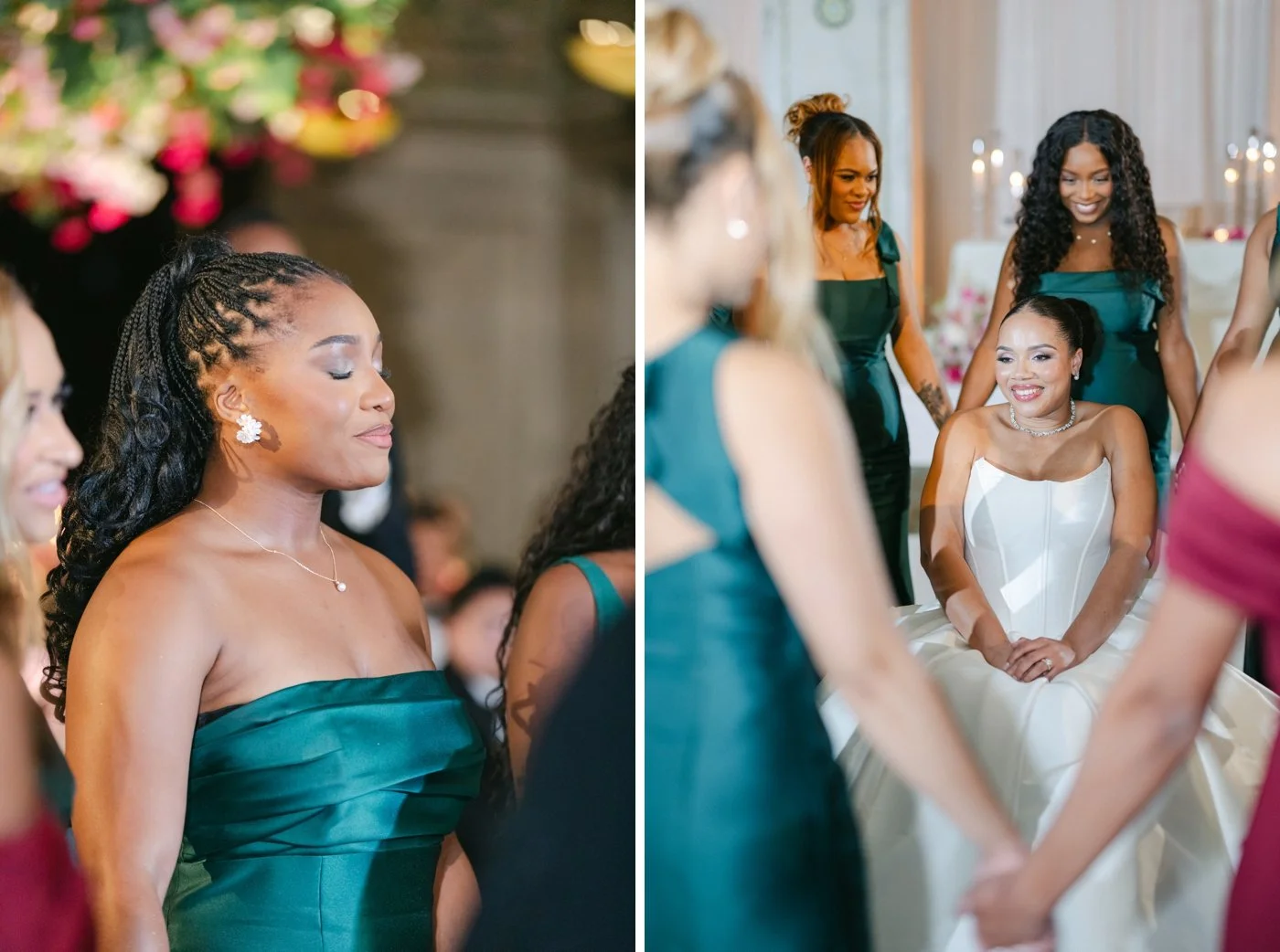 Sorority sisters performing the Sweetheart Song at a wedding