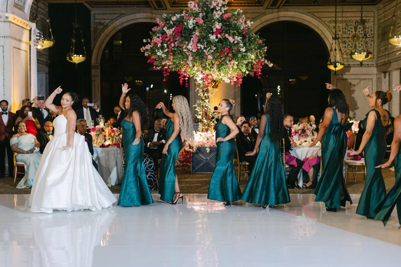 Sorority stroll at a Chicago wedding