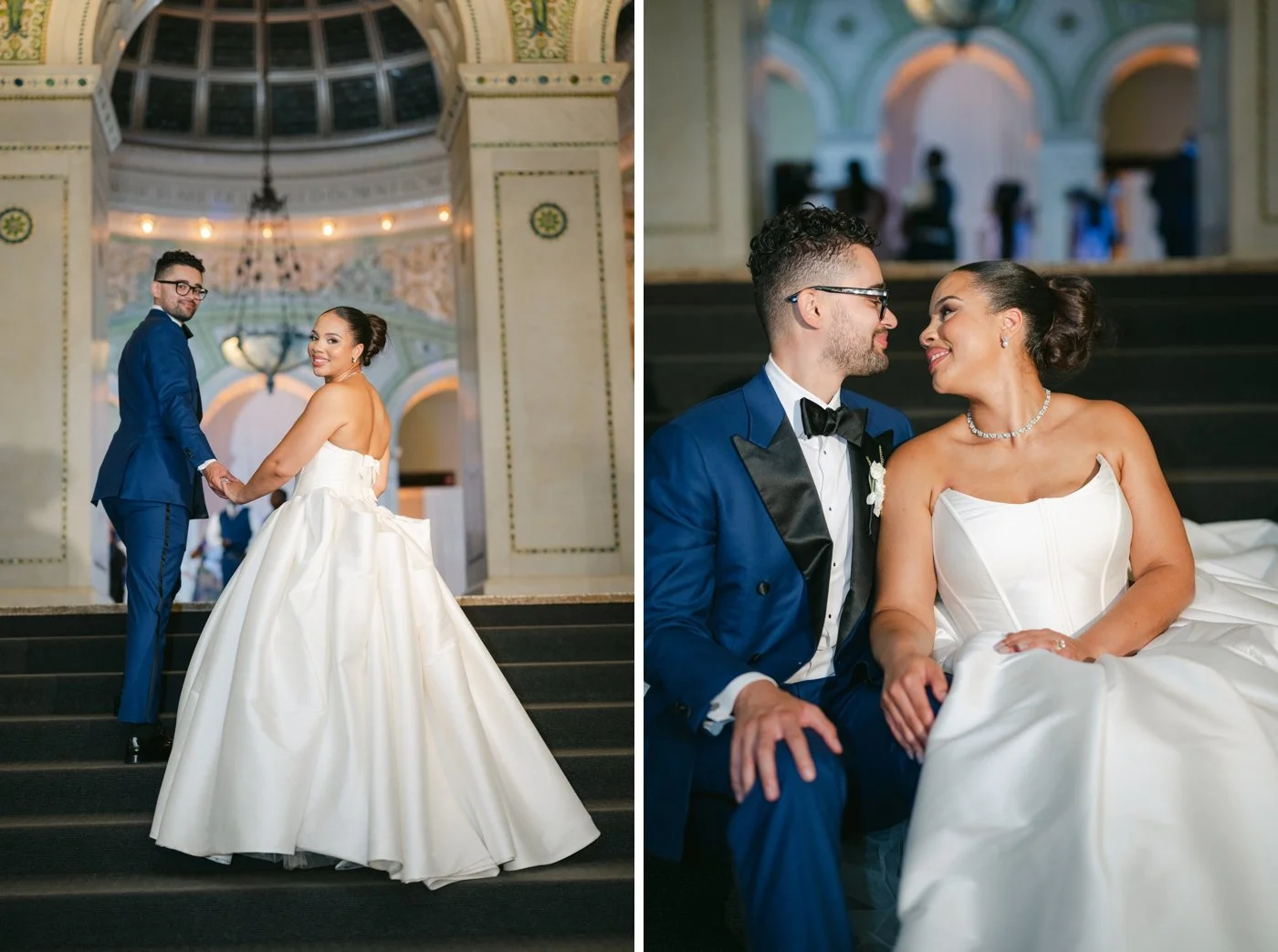 Bridal portraits at the Chicago Cultural Center