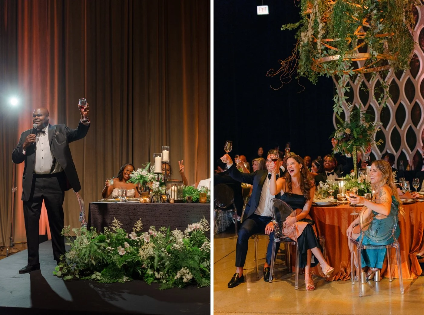 Father of the bride making a toast at a Chicago wedding