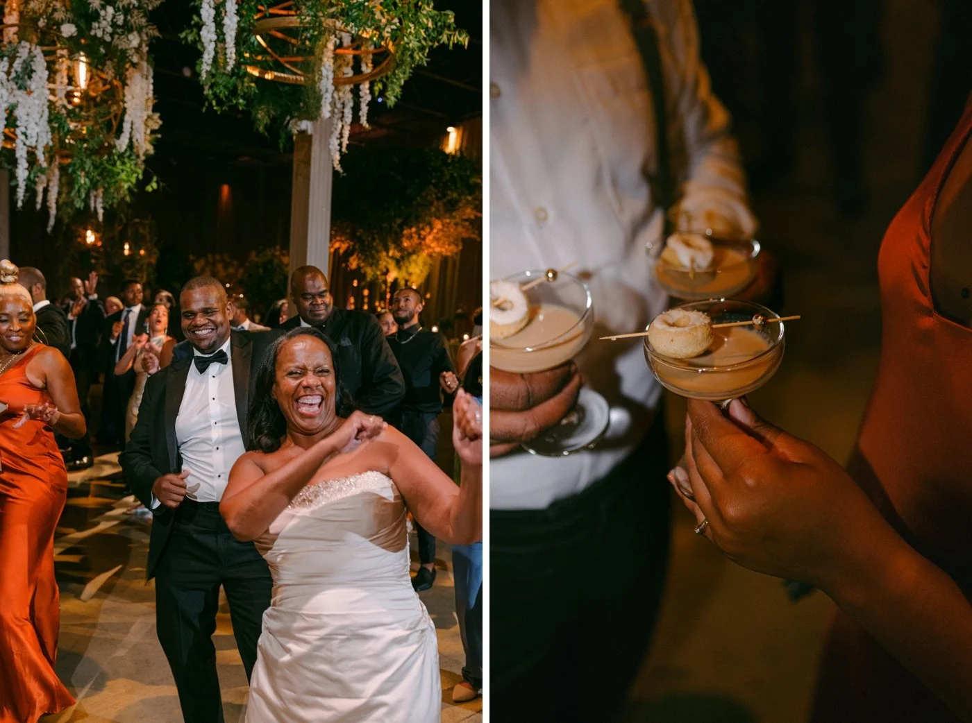 Guests holding cocktails at a Chicago wedding