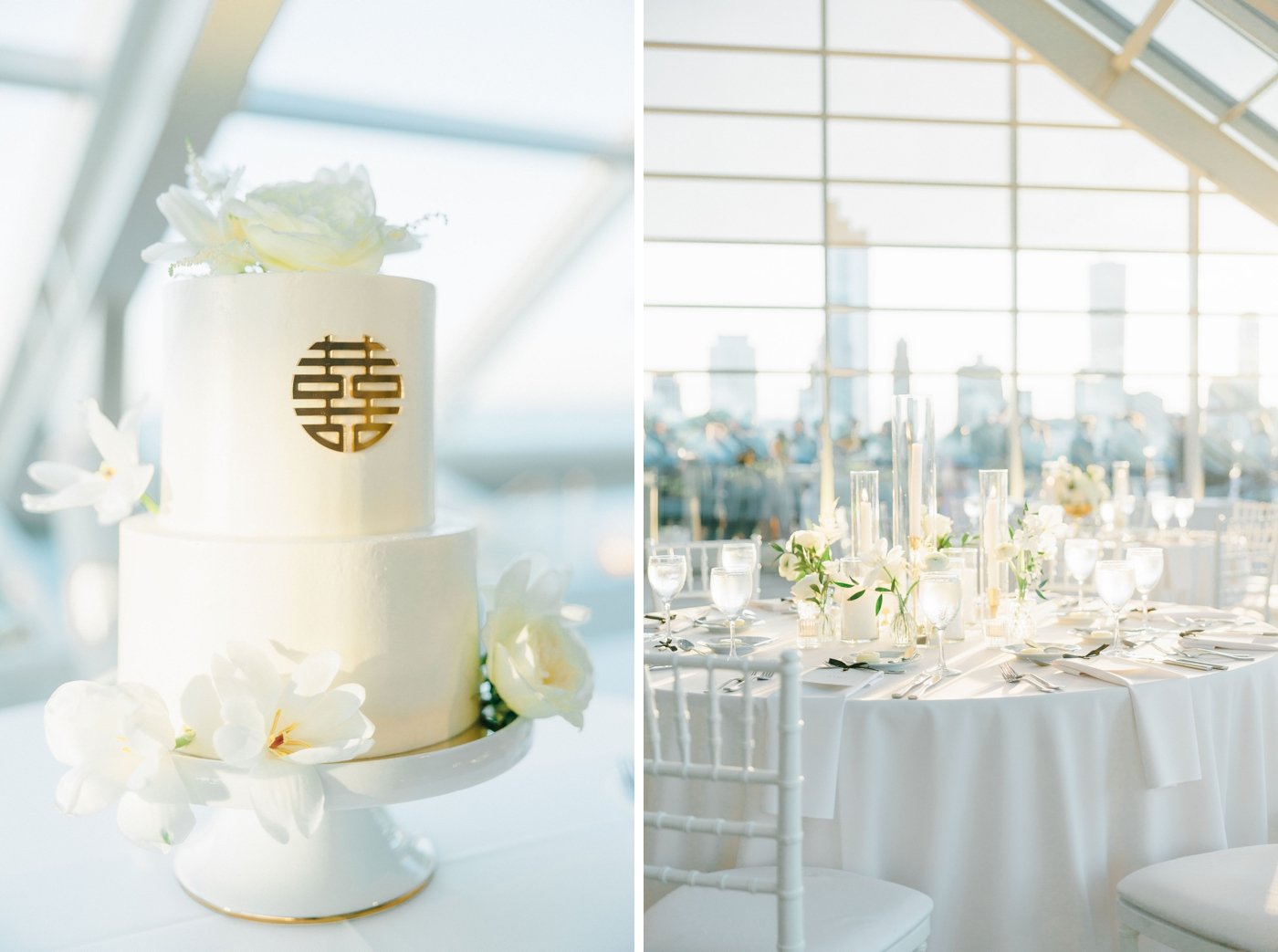 Chicago wedding cake by Sugar Fixe Patisserie with Chinese double happiness symbol