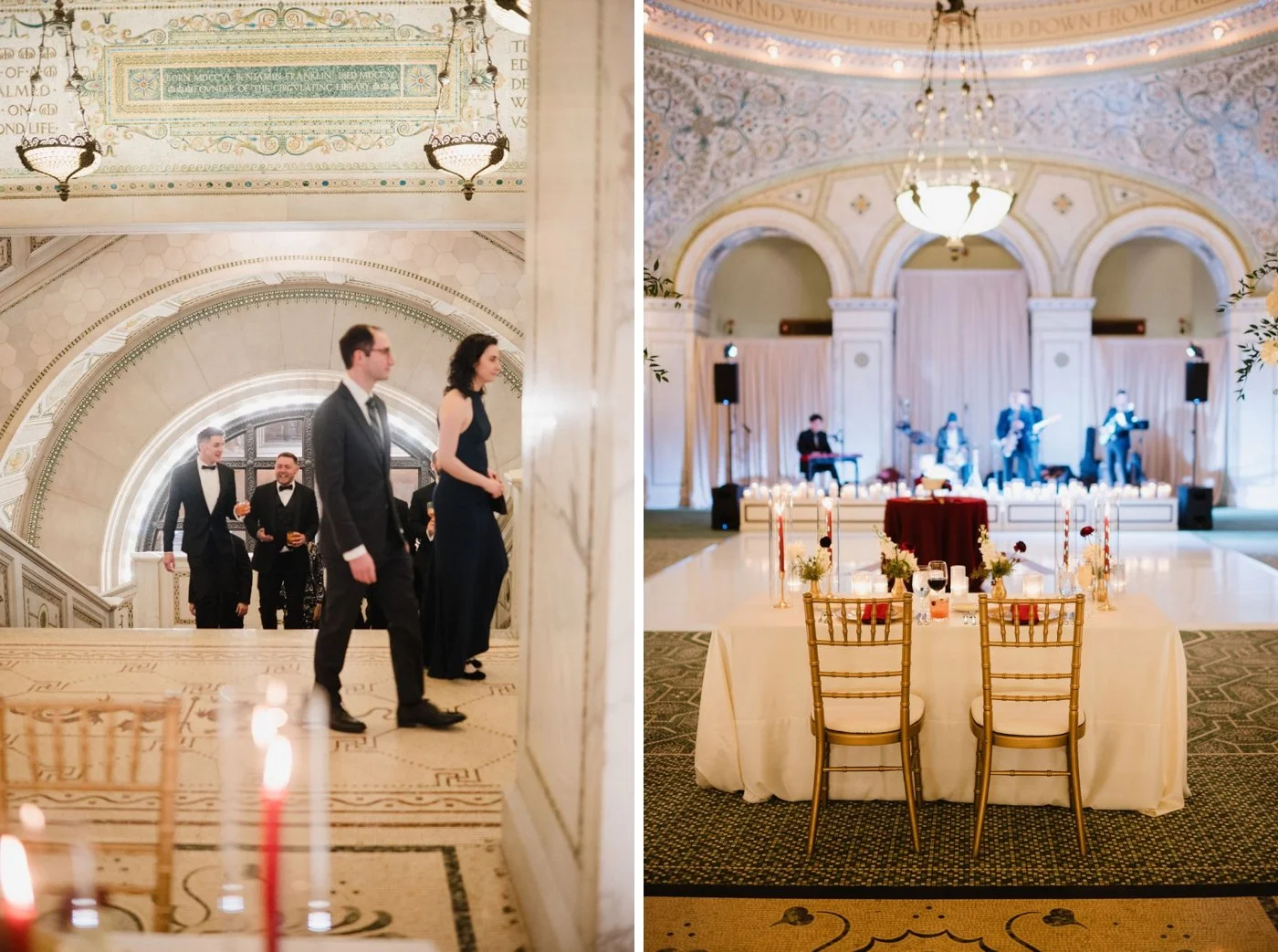 Wedding guests entering the Preston Bradley Hall at the Chicago Cultural Center