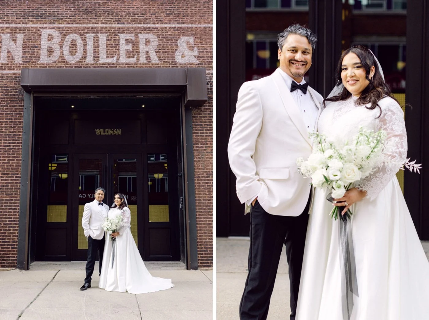 Bridal portraits in front of Wildman BT