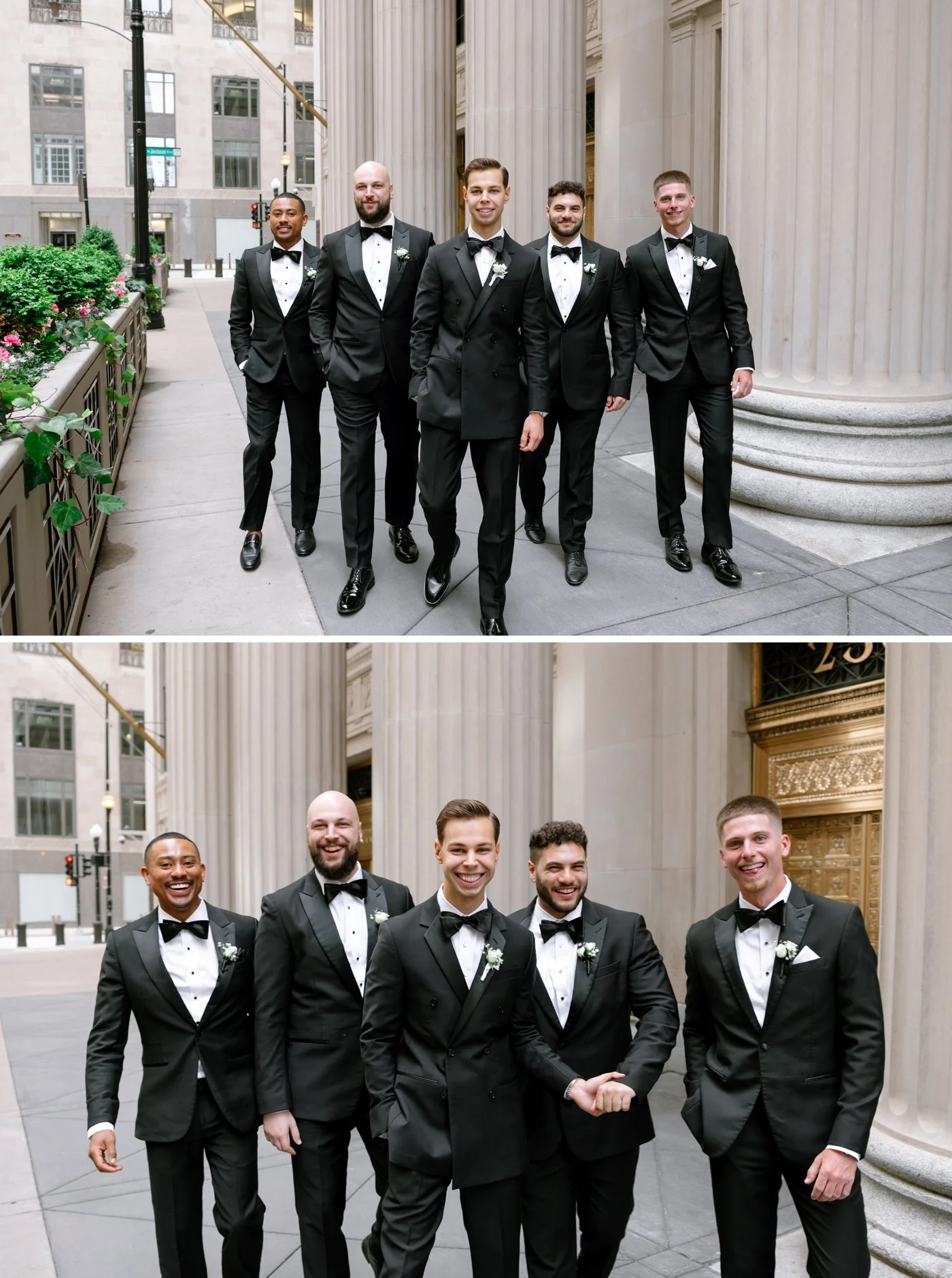 Groomsmen portraits in downtown Chicago