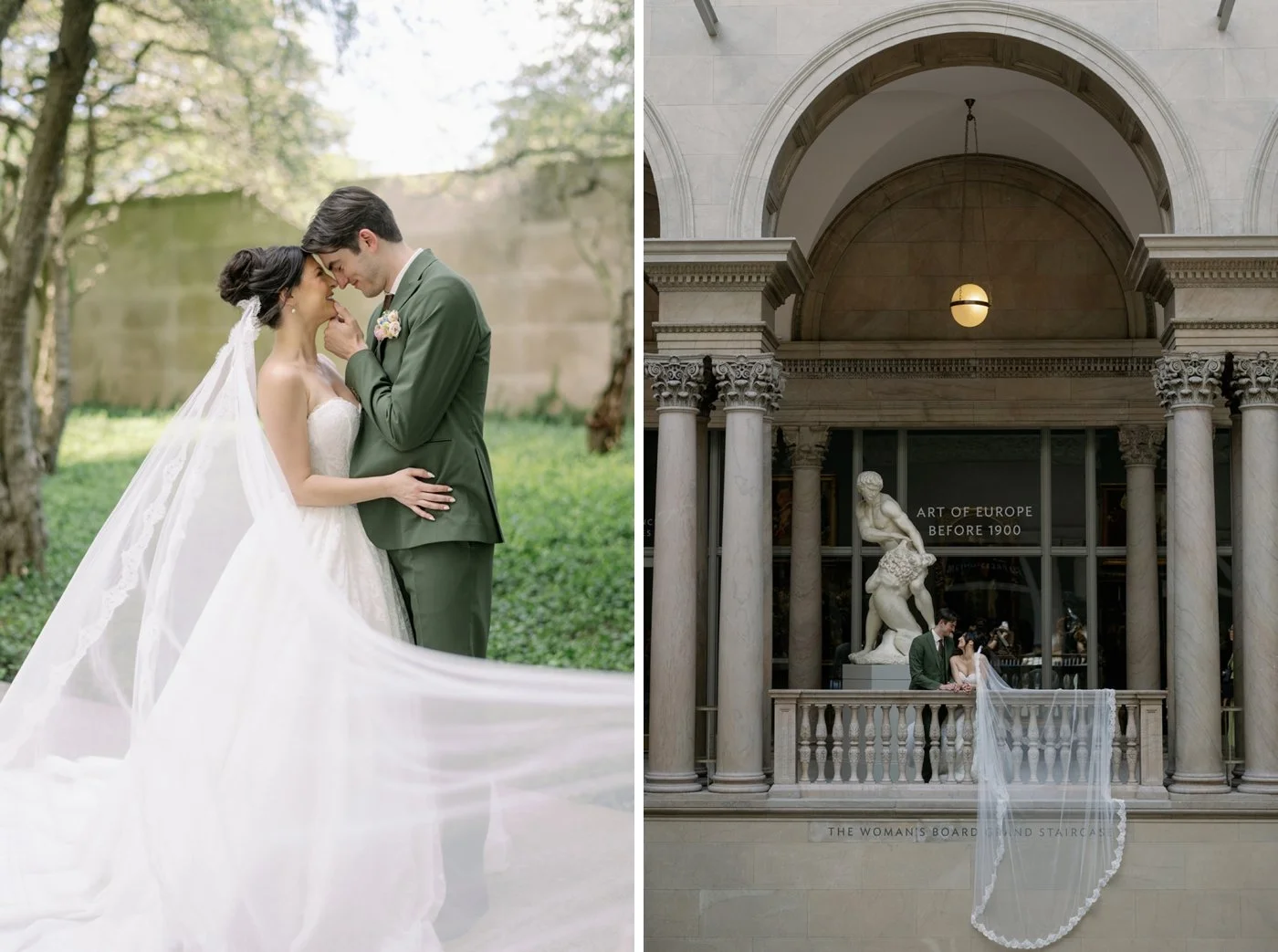 Bridal portraits at the Art Institute of Chicago