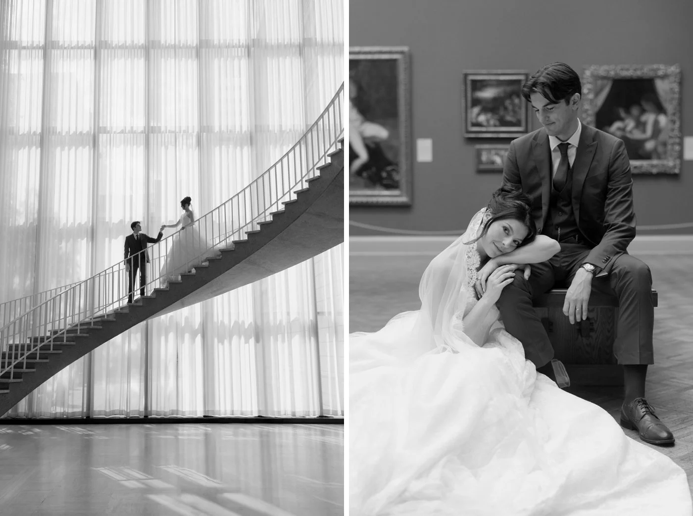 Bridal portraits at the Art Institute of Chicago