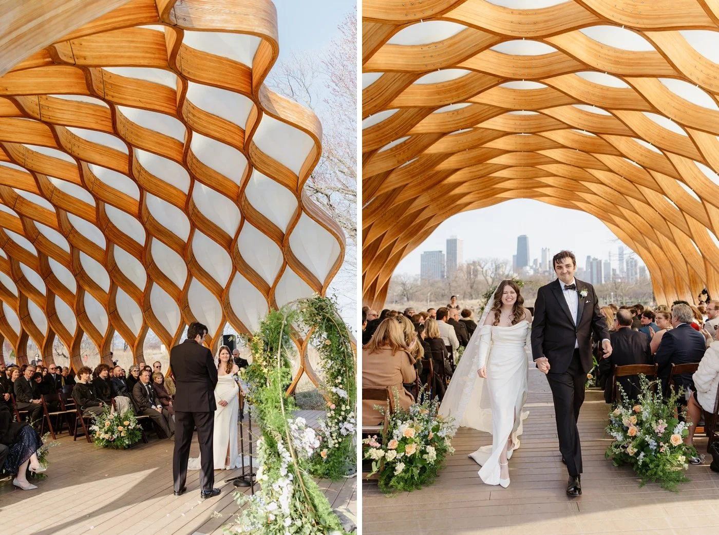 Wedding ceremony at the Peoples Gas Pavilion