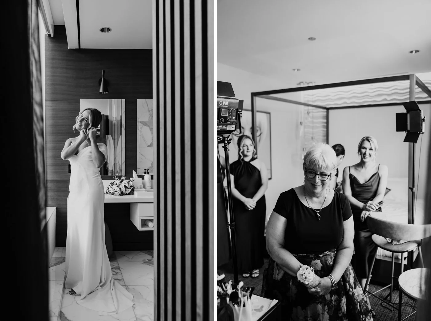Bride getting ready for her Chicago wedding