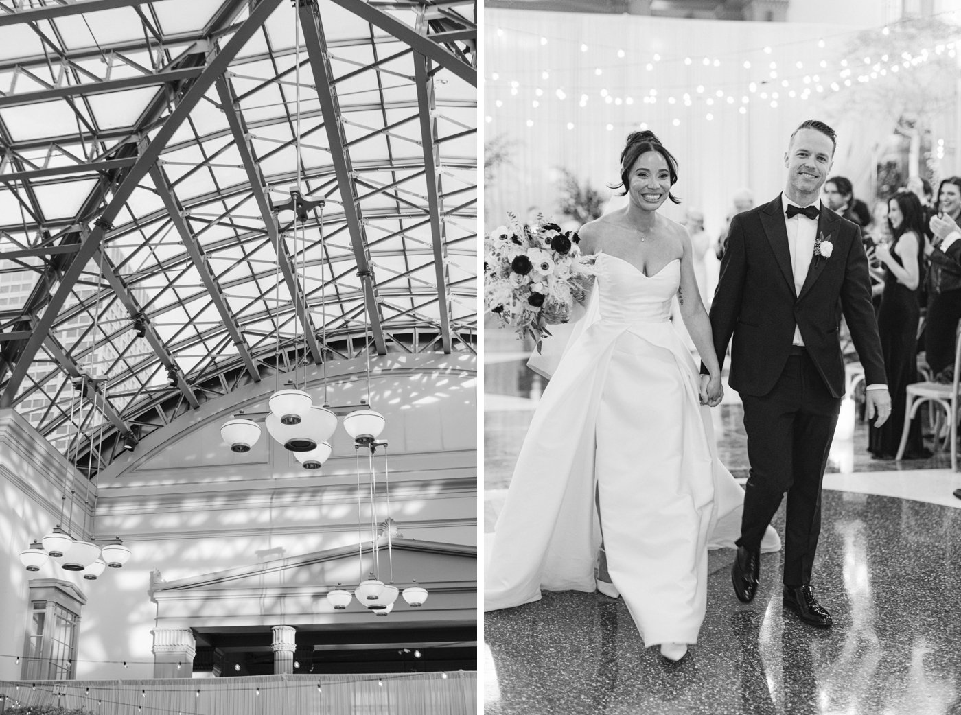 Wedding ceremony in the Winter Garden at the Harold Washington Library
