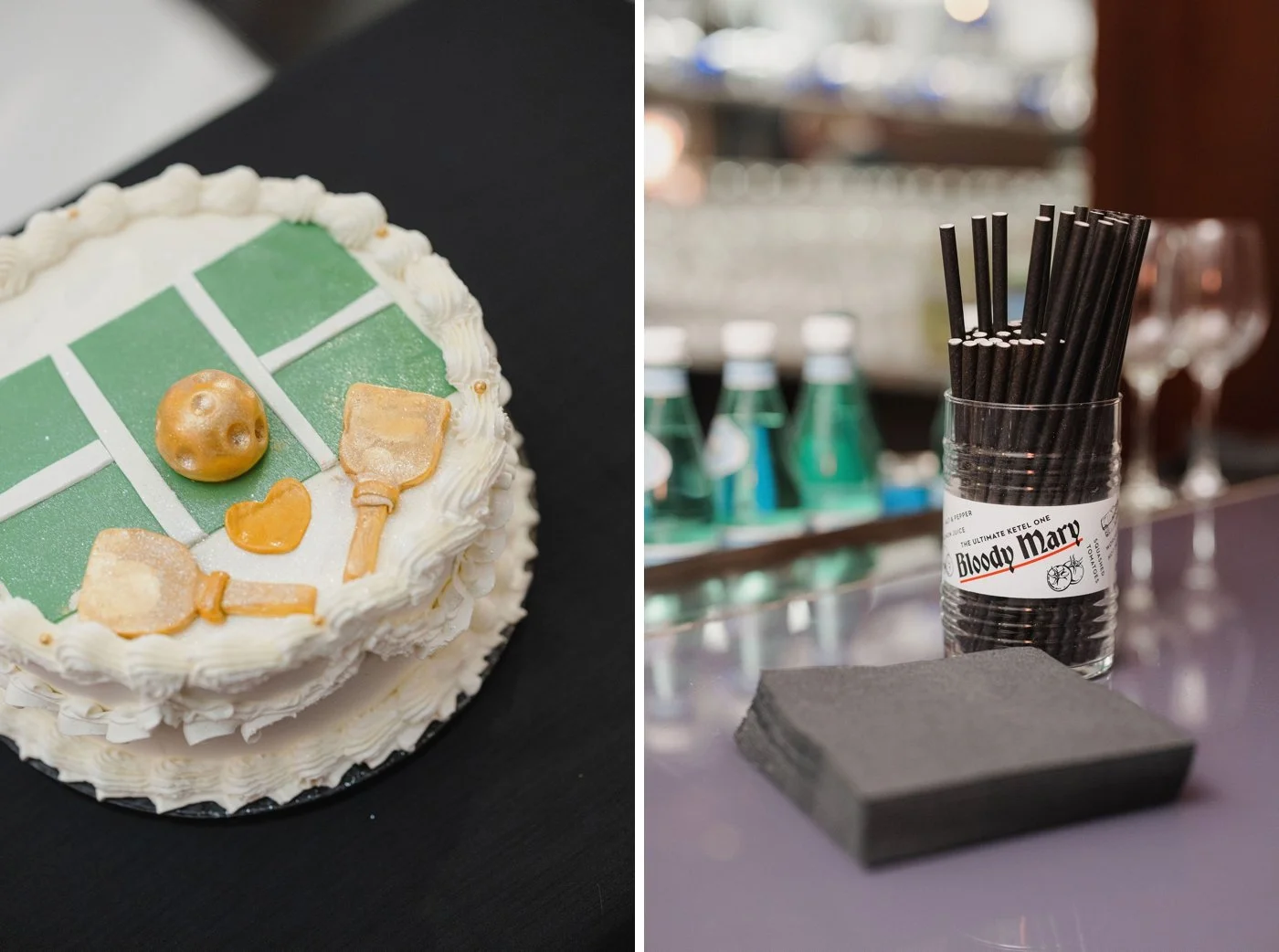 Pickleball groom's cake at a Chicago wedding