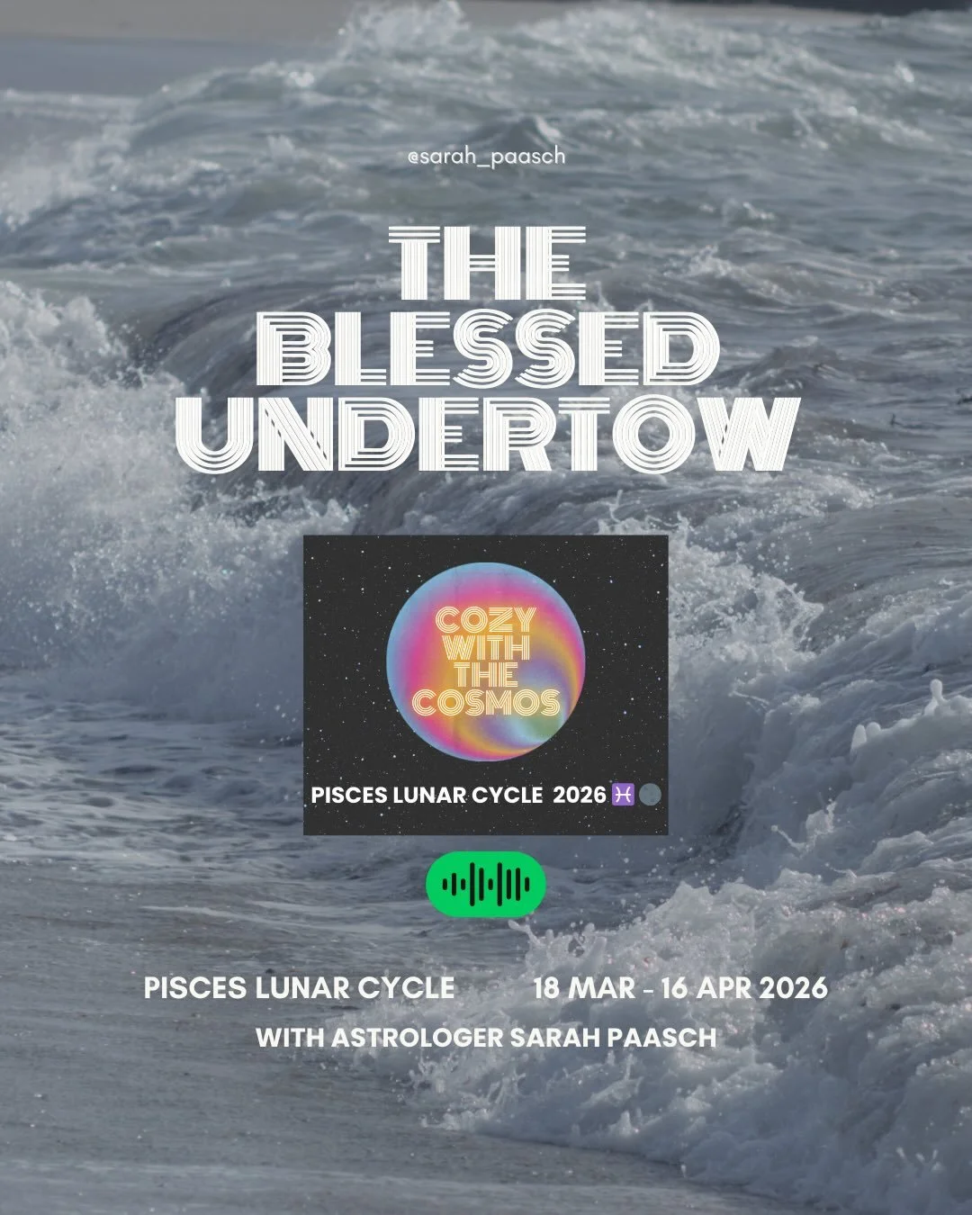 The PULL is real &amp; it is BLESSED. AF. #piscesnewmoon #saturninaries #justfuckingDOit 

Cozy with the Cosmos Weekly Astrology Podcast ✨ Available on YouTube, Spotify, Apple, &amp; Amazon Prime - linked in bio 🔗

Pisces New Moon 2026, March 18 Pis