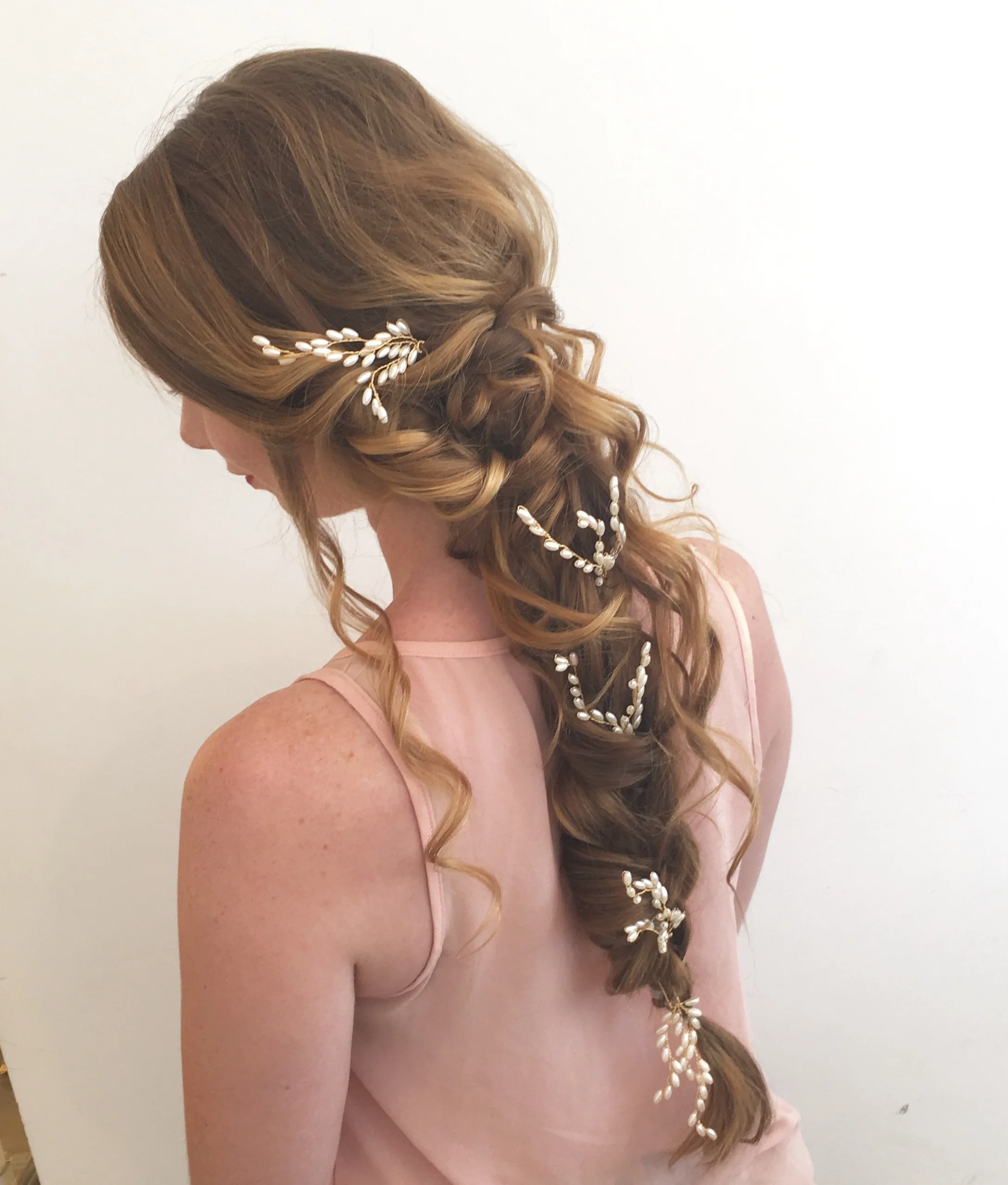 long boho inspired bridal hair