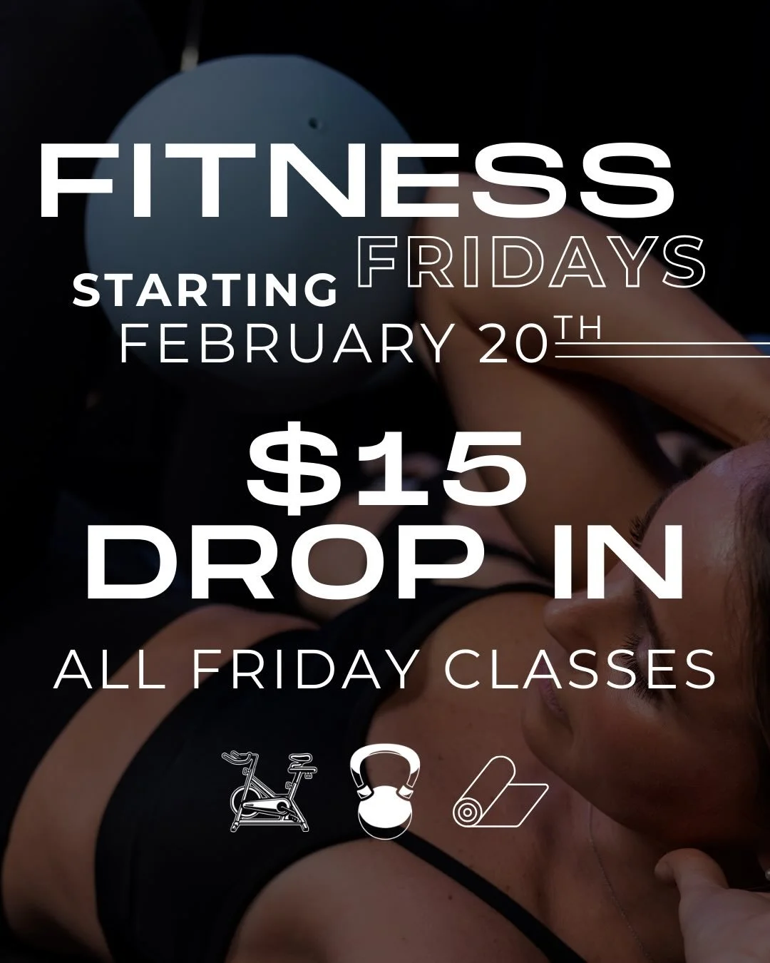 Rolling into warm weather, longer days, and FIT weekends. 

Take advantage of FITNESS FRIDAYS starting this week! 

Find the special on the APP or online! 

See you in The Club 😎