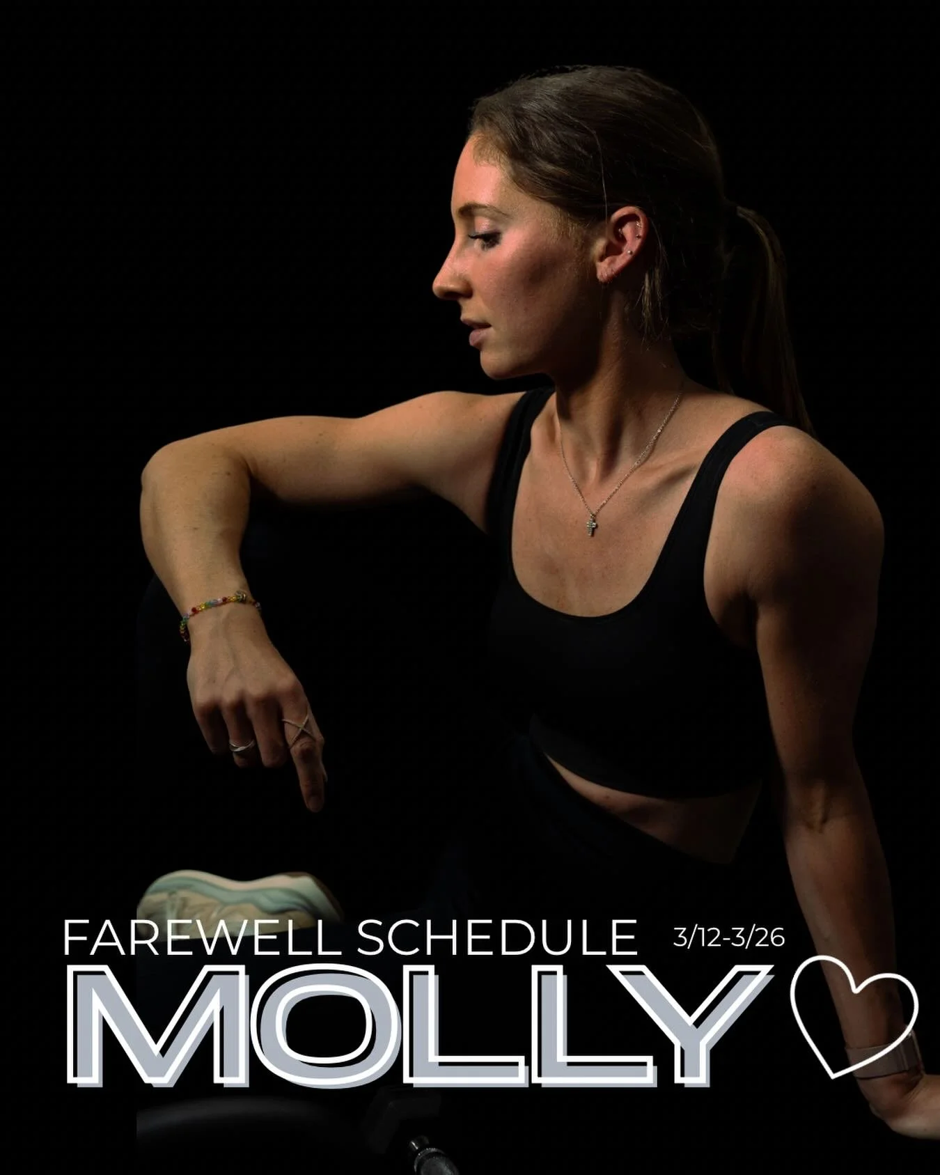 Our sweet, strong, incredible Molly is moving &mdash;Maryland is getting the best of the best! 

Come show @mollyprentice_ love for the next three Thursdays at 7:30am. She is sure to make you sweat and smile. 

WE LOVE YOU MOLLY! 🖤🩶🤍