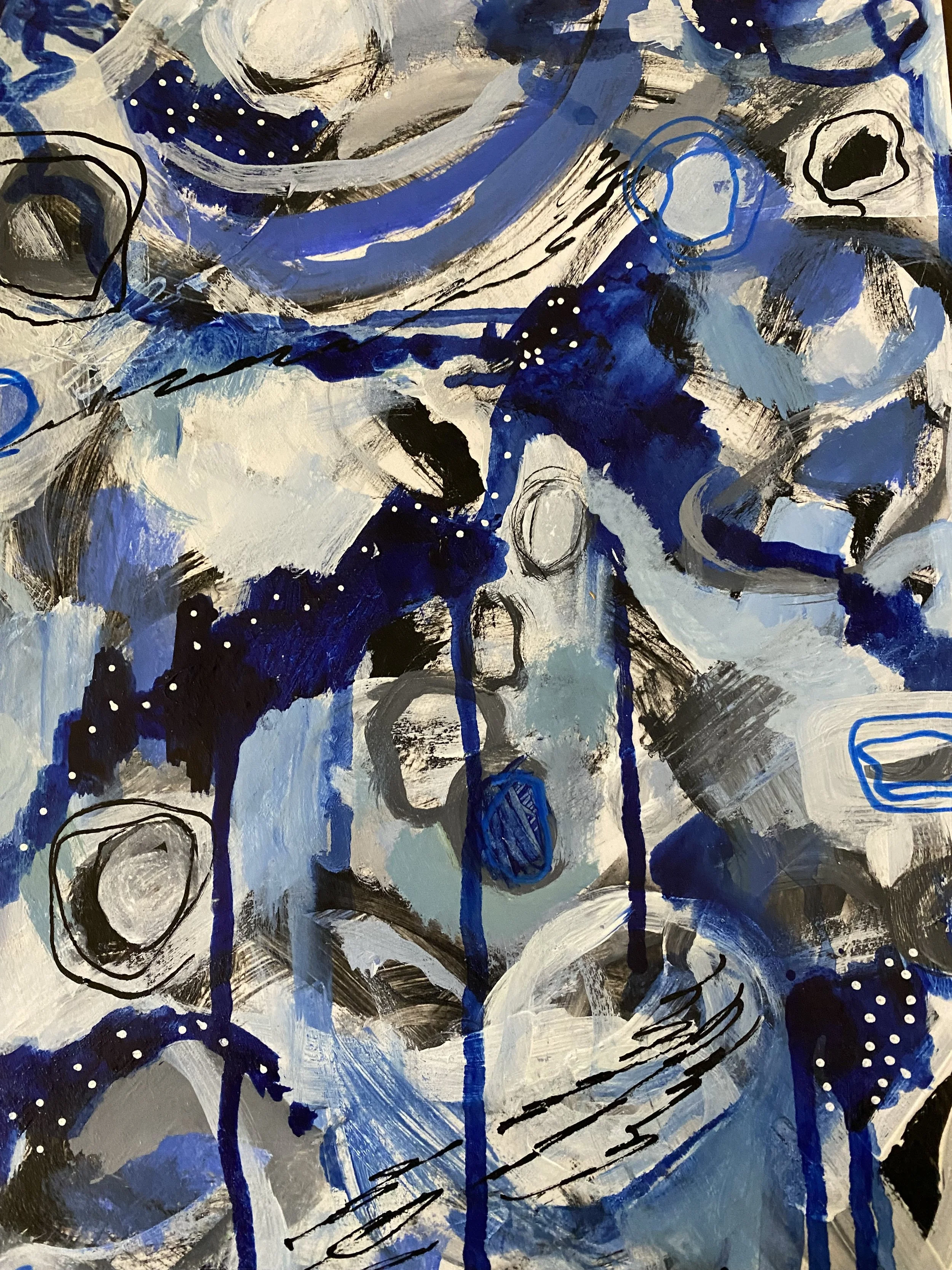 Wednesday's Got the Blues   9 x 12 abstract artwork by (c)artbytsh