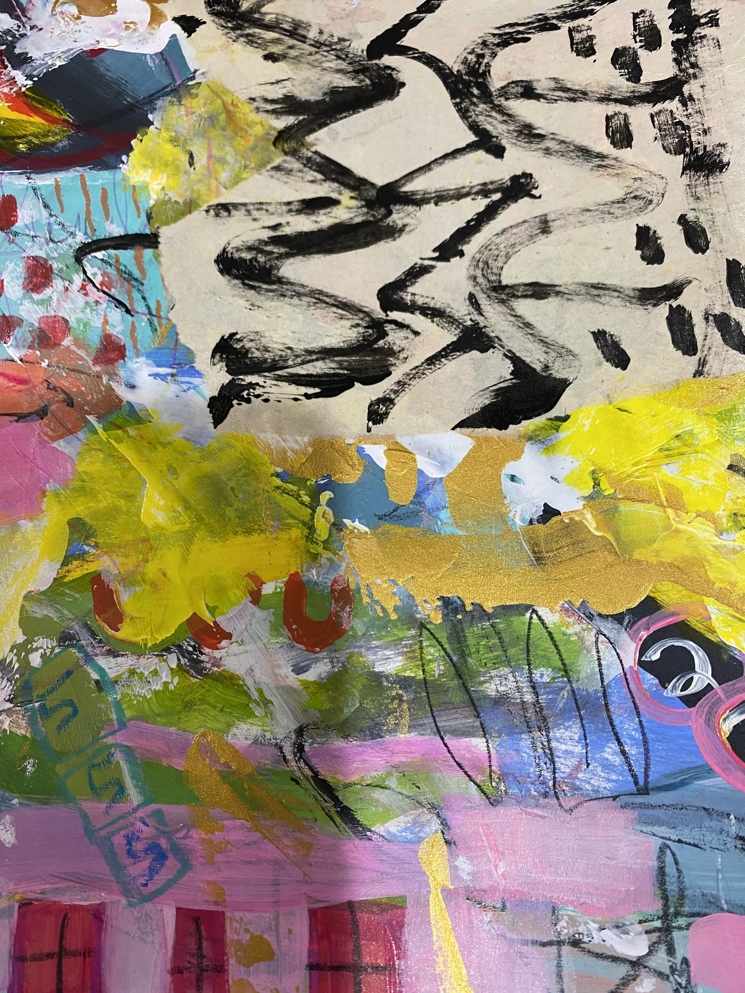 Pink Guru - II , 11 x 14 collage, abstract artwork by (c)artbytsh