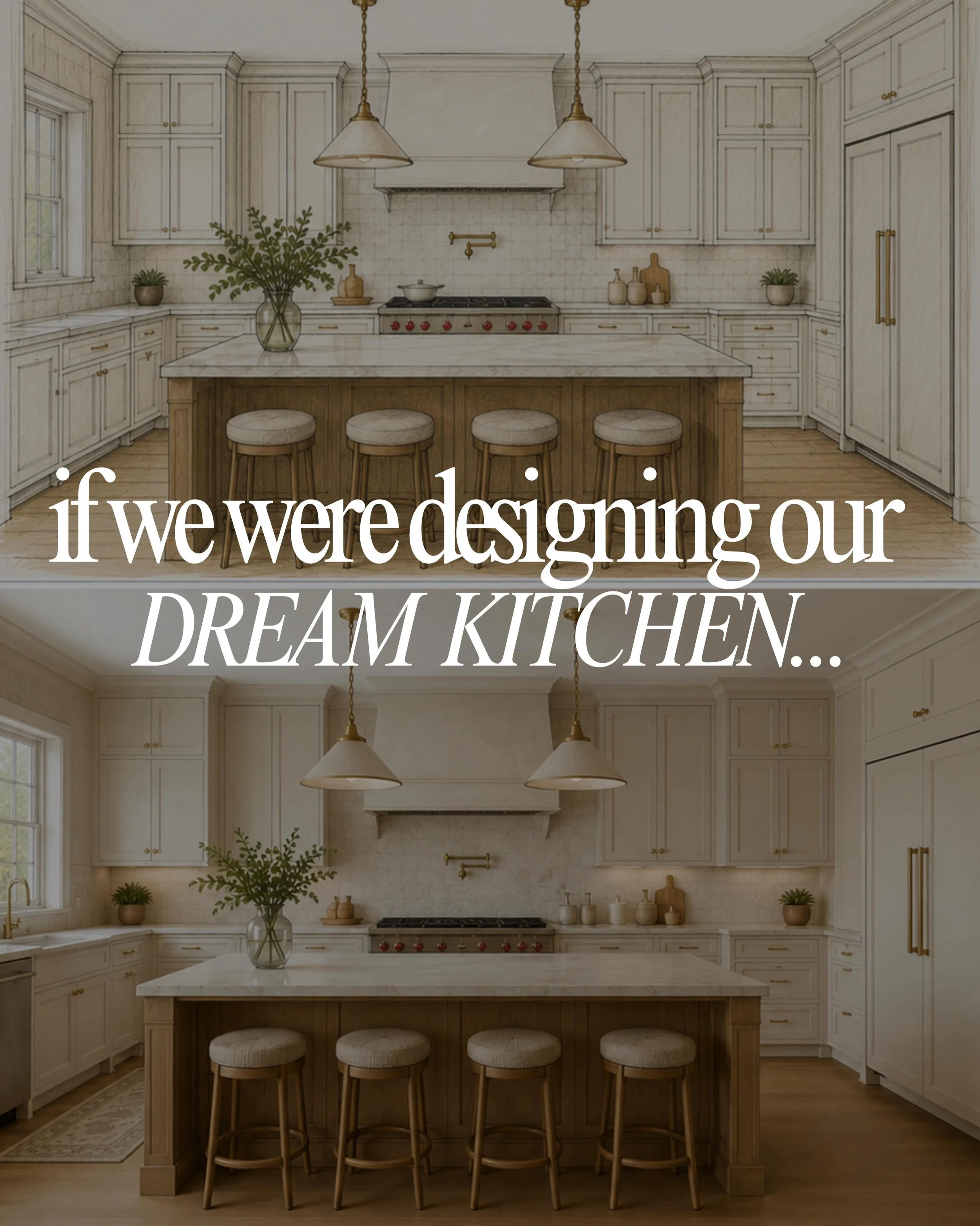if we were asked to design OUR dream kitchen, it would look a little like this&hellip;😍

Our ideal floor plan:
&bull;Large island
&bull;Wide walkways
&bull;Sink under window
&bull;Highly functional work triangle

Some key features:&nbsp;
&bull;Soft,