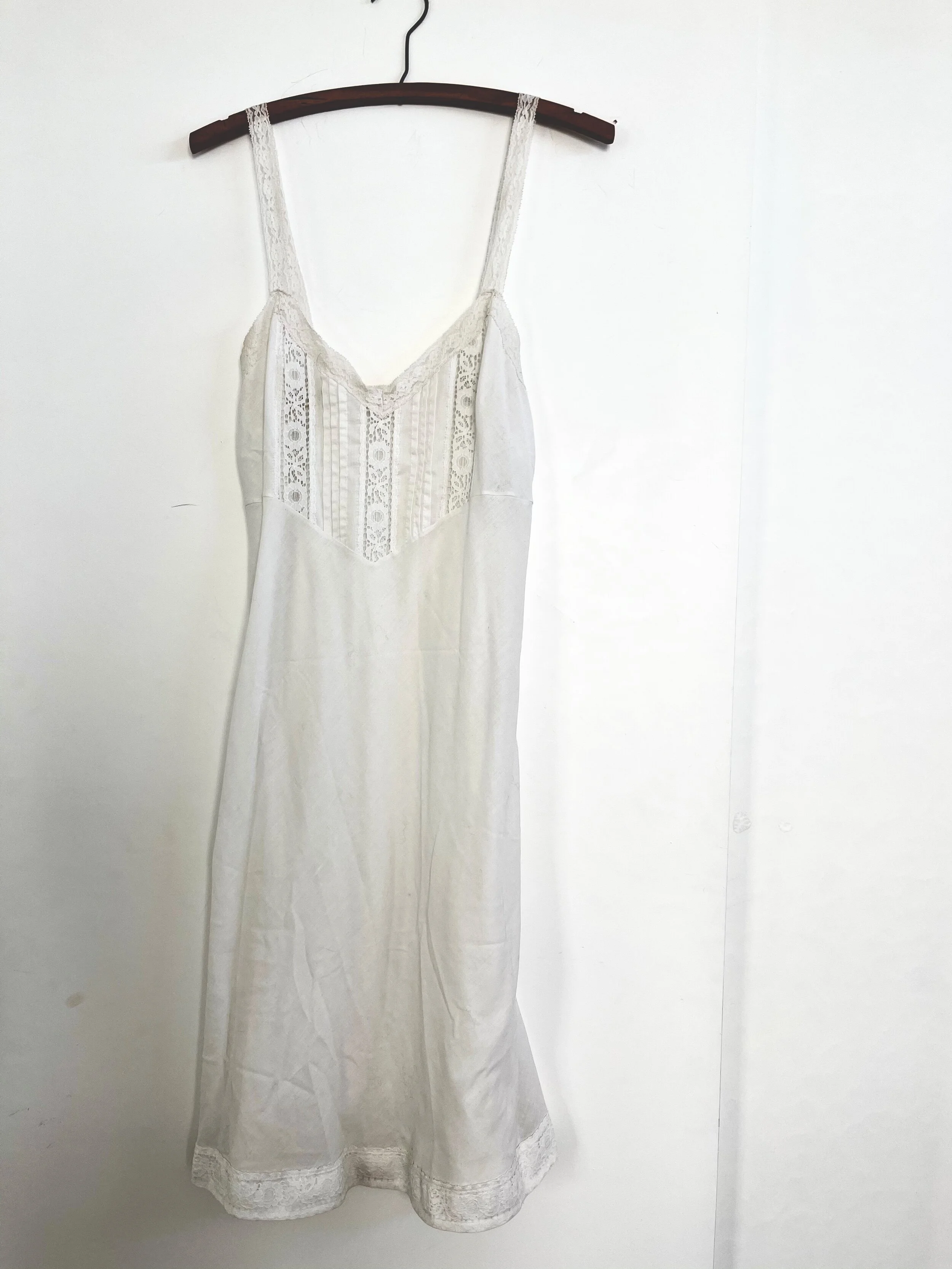 White Cotton Lace Slip Dress  SOSOSO