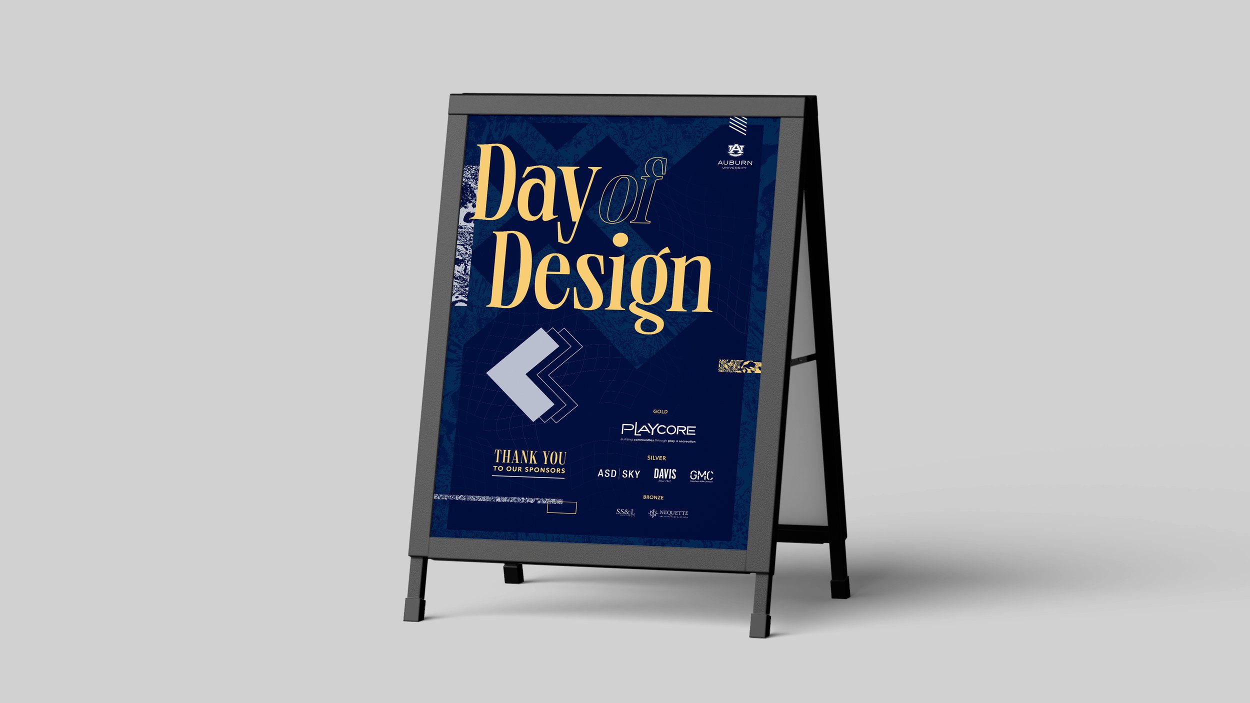  2023 Day of Design a-frame directional signage 