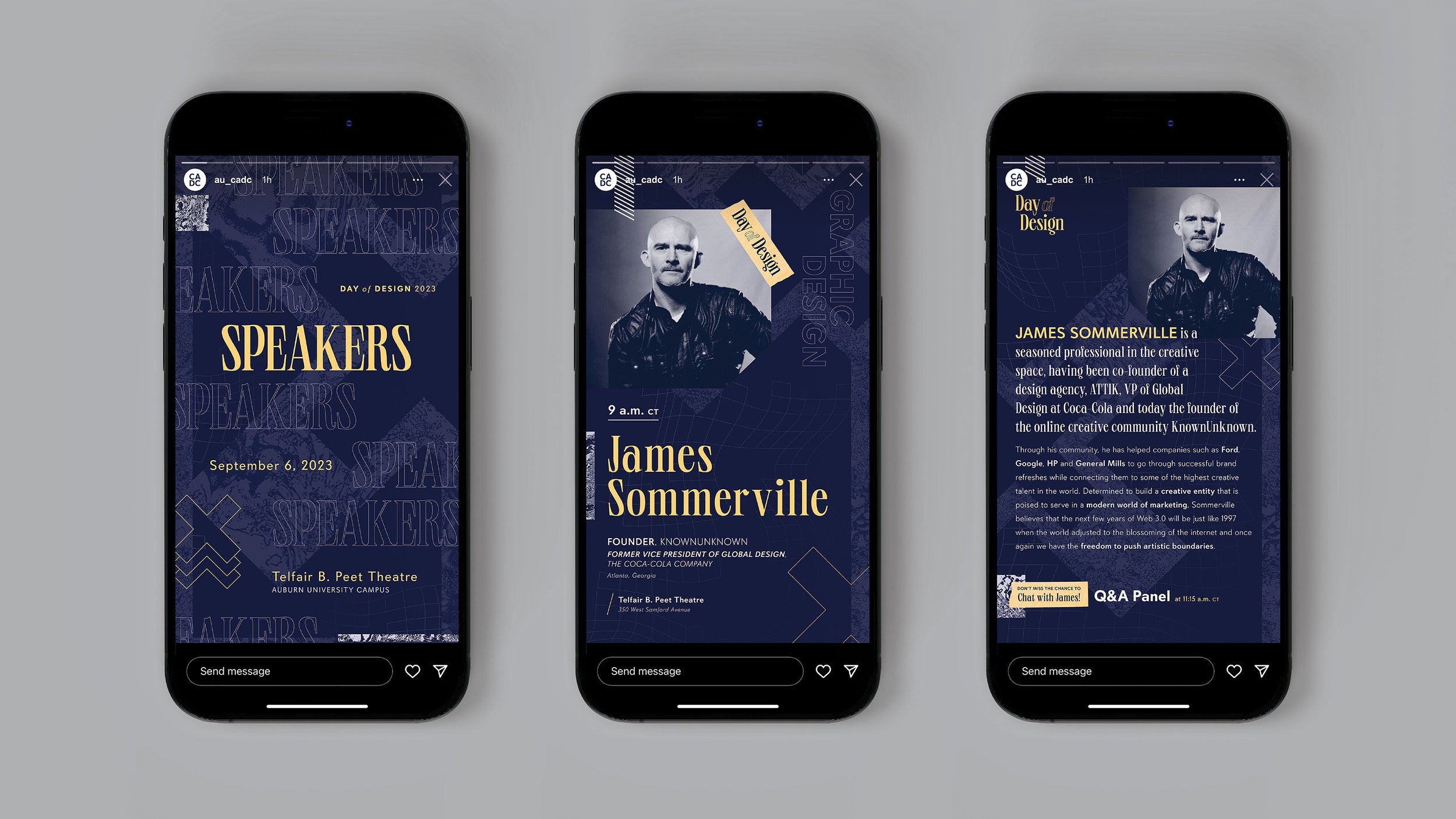  2023 Day of Design social media speaker graphics 