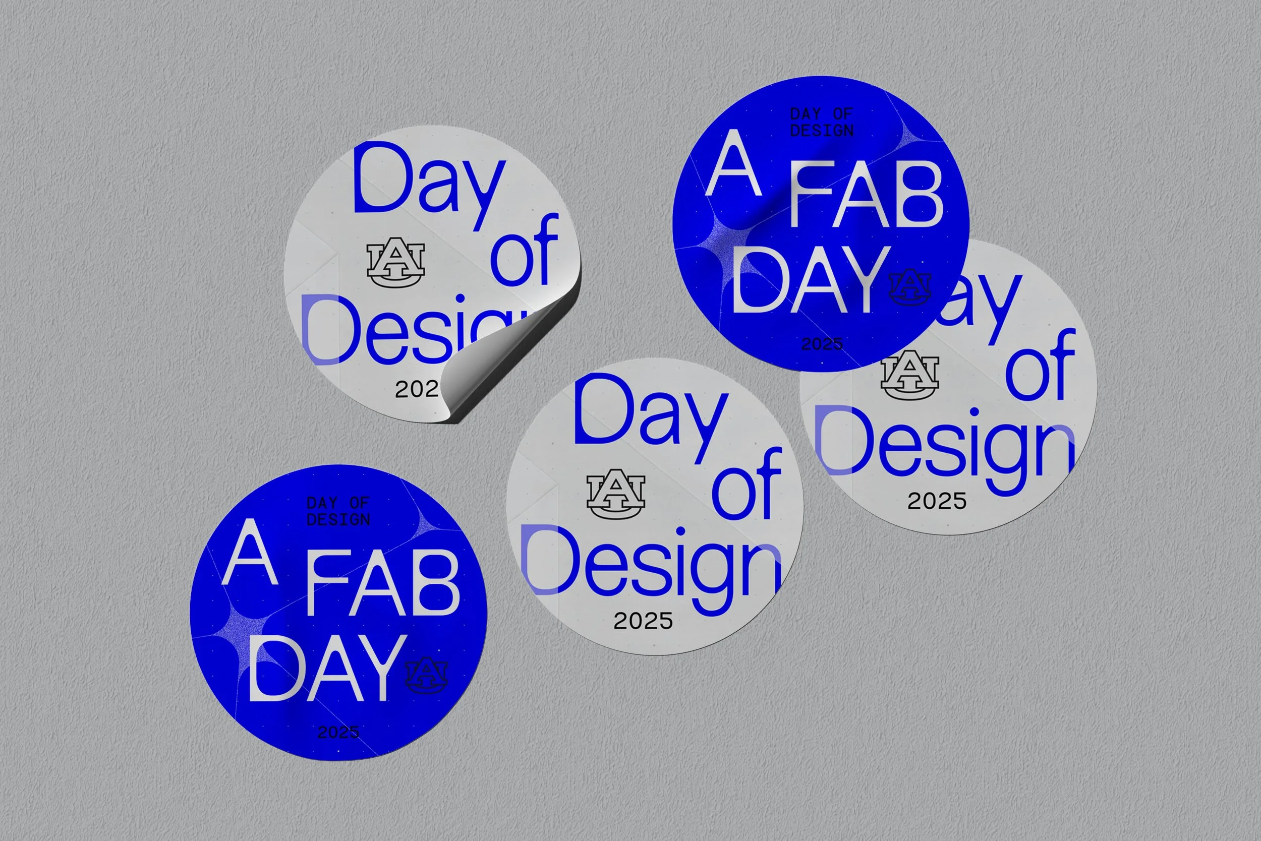  Two sticker variations extended the system—one featuring scanned vellum and the event title, and another using the grid system for a playful, pun-centered option highlighting the event’s theme. 