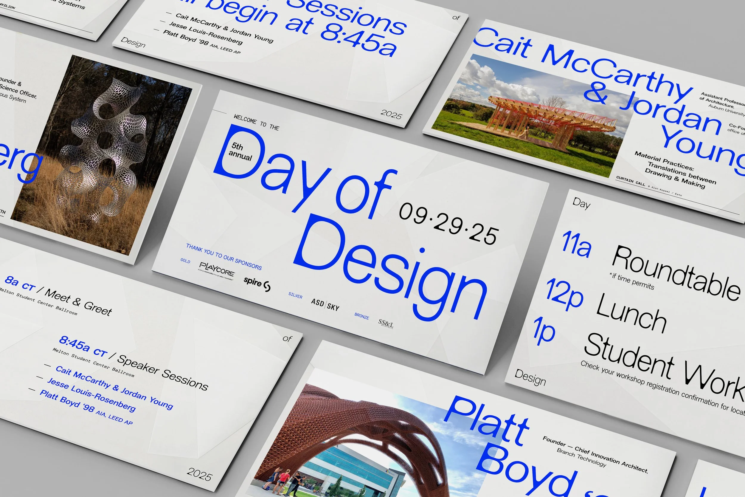  The presentation took full advantage of the venue’s massive screens, using bold, oversized text to create impact while maintaining a simple, clear design. Vellum was incorporated subtly, with layered textures that remained understated to account for