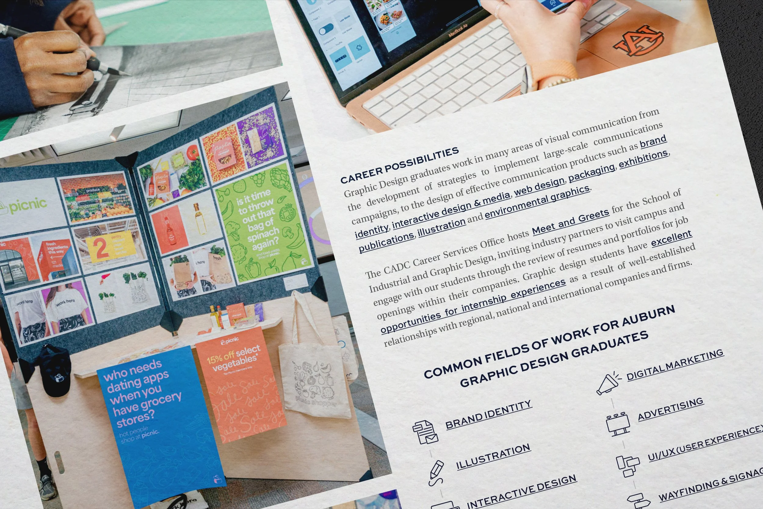   Detail of interior program spread highlighting typographic hierarchy and layout decisions, illustrating how the guidebook accommodates dense program information.  