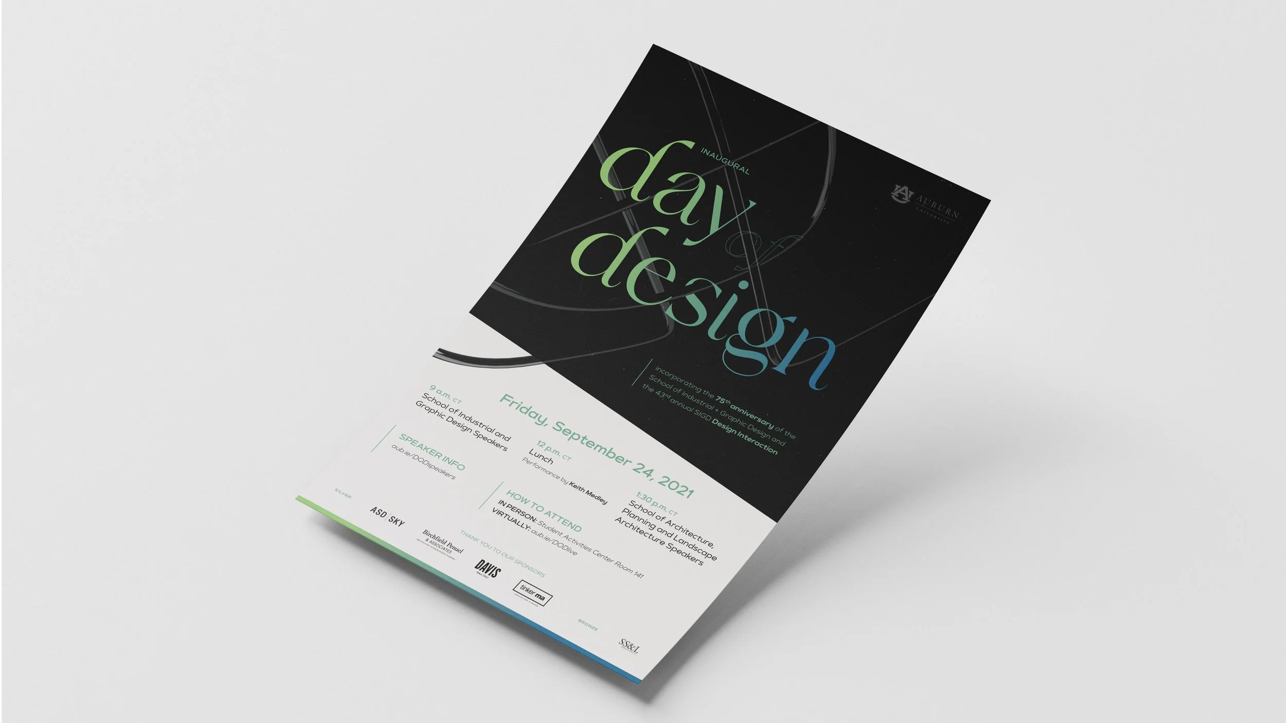   The event poster was one of two fundamental deliverables that introduced the visual identity and a key system element: alternating between black and off-white backgrounds to create contrast and visual rhythm across deliverables.   