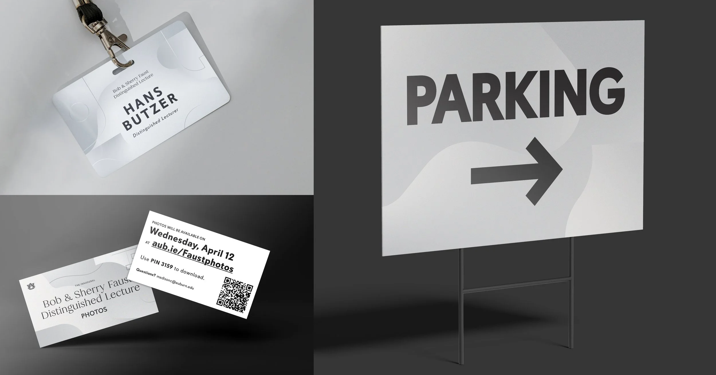  The visual system extended across event touchpoints of varying scales, from speaker and attendee materials to environmental signage. A geometric typeface and the derived shape language ensured visual consistency across applications.  