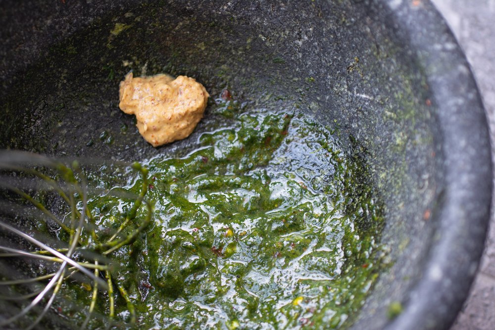 Whisk in Egg and mustard