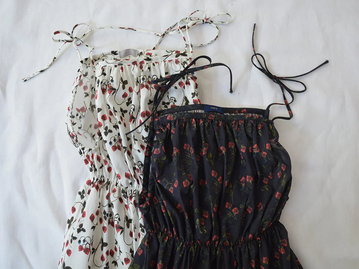 Maki Strawberry Print Dress, Black  AVION Clothier