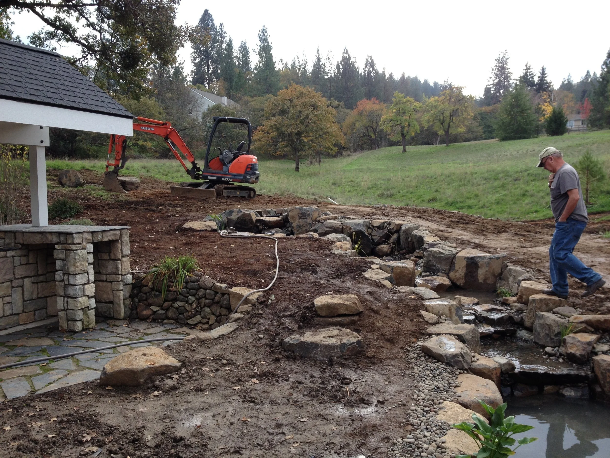 Site prep before landscape planting & irrigation in Jacksonville, Oregon