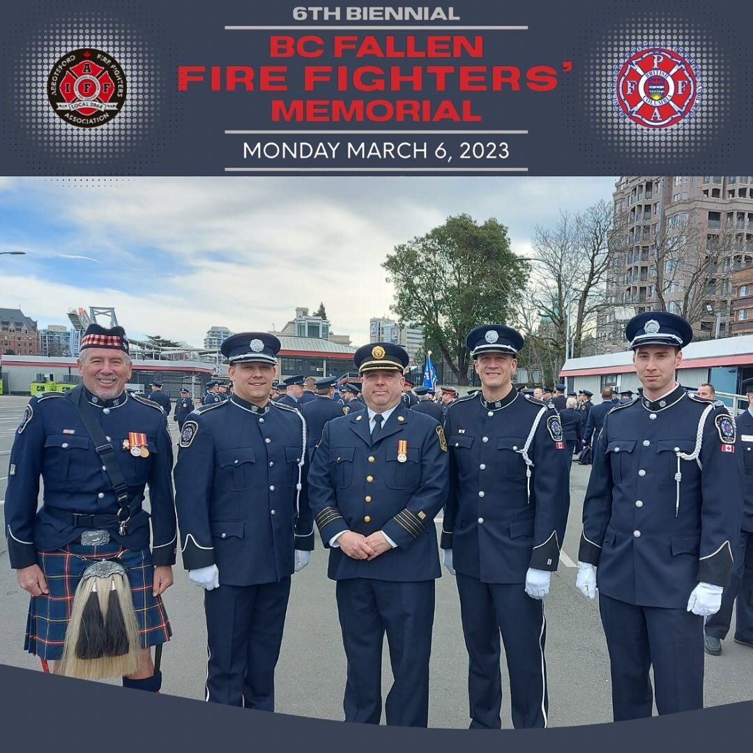 This past Monday, we were privileged to attend the 6th Biennial BC Fallen Fire Fighters&rsquo; Memorial in #victoriabc .  Our Honor Guard members and Deputy Chief joined the sea of @iaff brothers and sisters to pay their respects to those who have ma