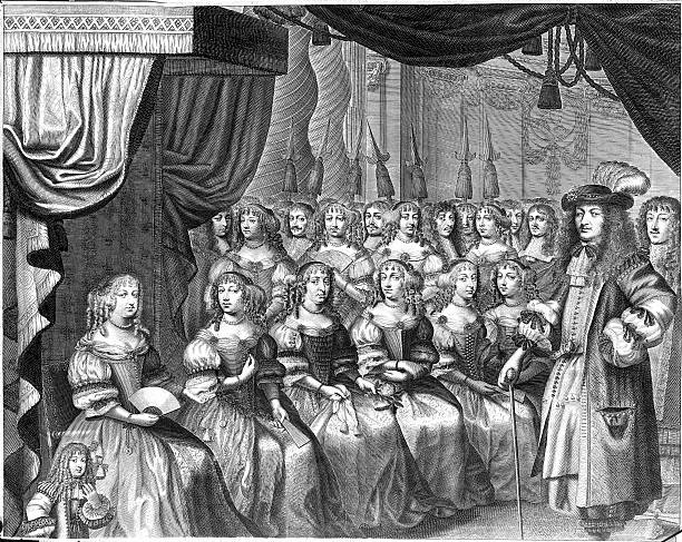 Louis XIV, King of France, surrounded by the ladies at court, c.1665, artist unknown.