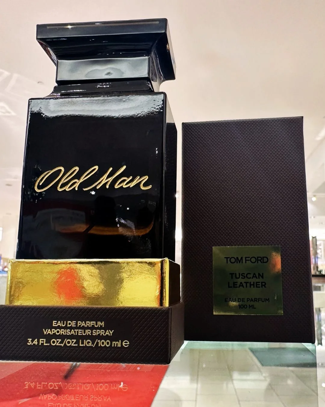 Tom Ford perfume engraved by Los Angeles calligrapher at Neiman Marcus Costa Mesa